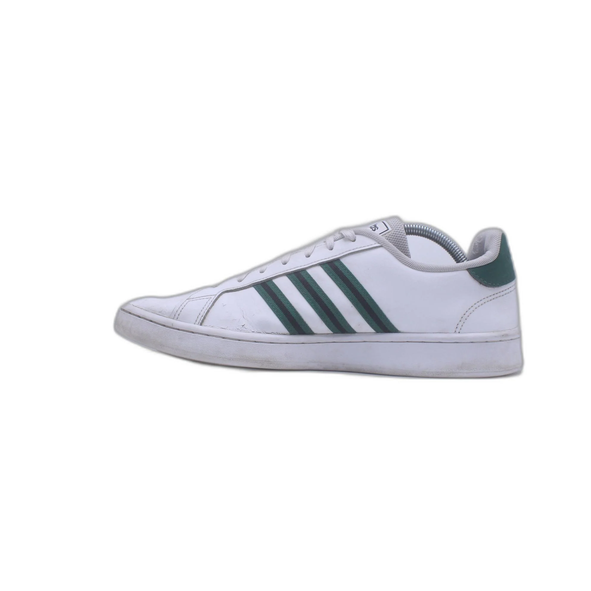 Adidas Grand Court White Green Stripe Tennis Shoe - Image 2
