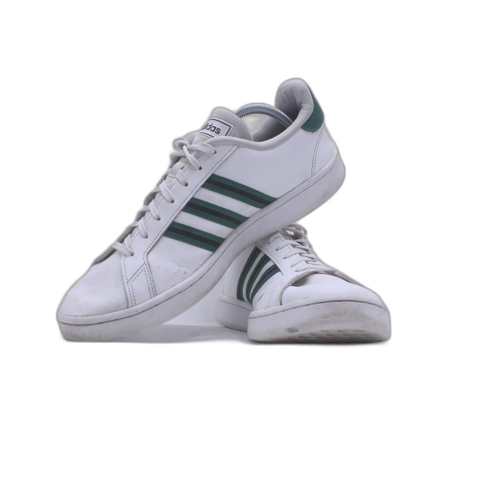 Adidas Grand Court White Green Stripe Tennis Shoe - Image 5
