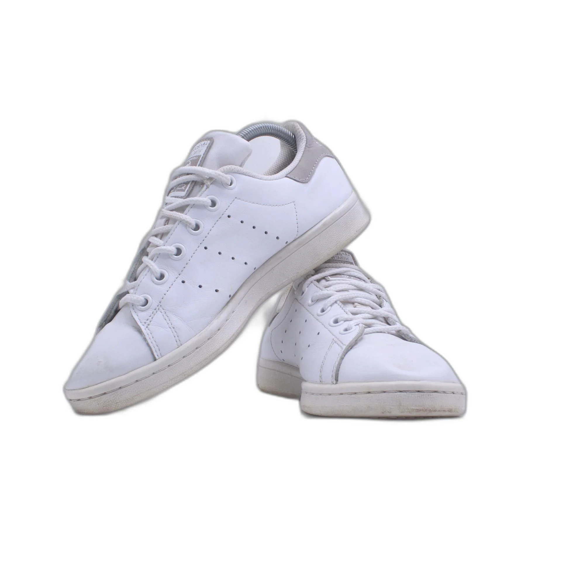 Adidas Originals Stan Smith Triple White Suede Heel Reflective 10 - Image 3