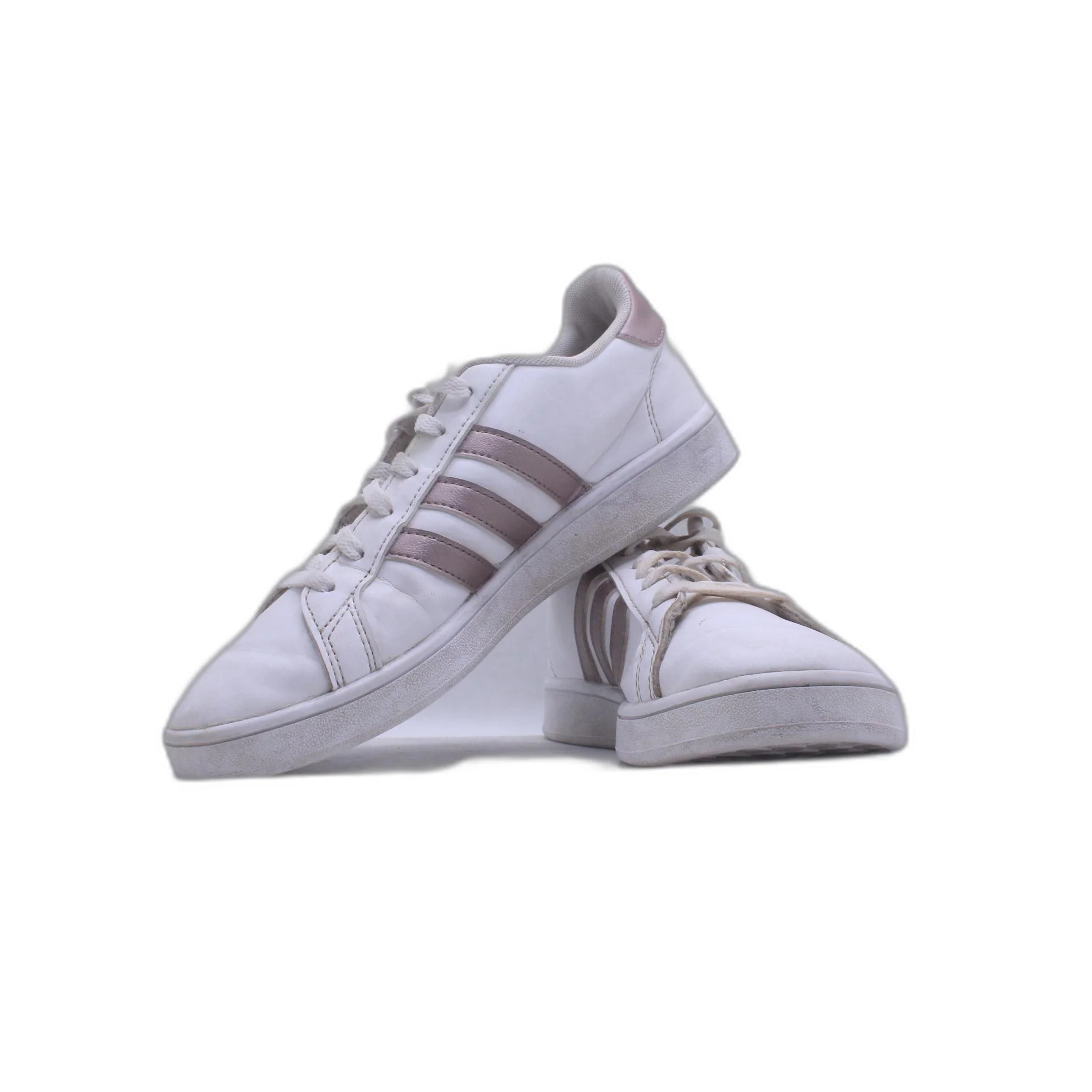 Adidas Womens White Pink Lace Up HWI 28Y001 CloudFoam Sneaker - Image 5