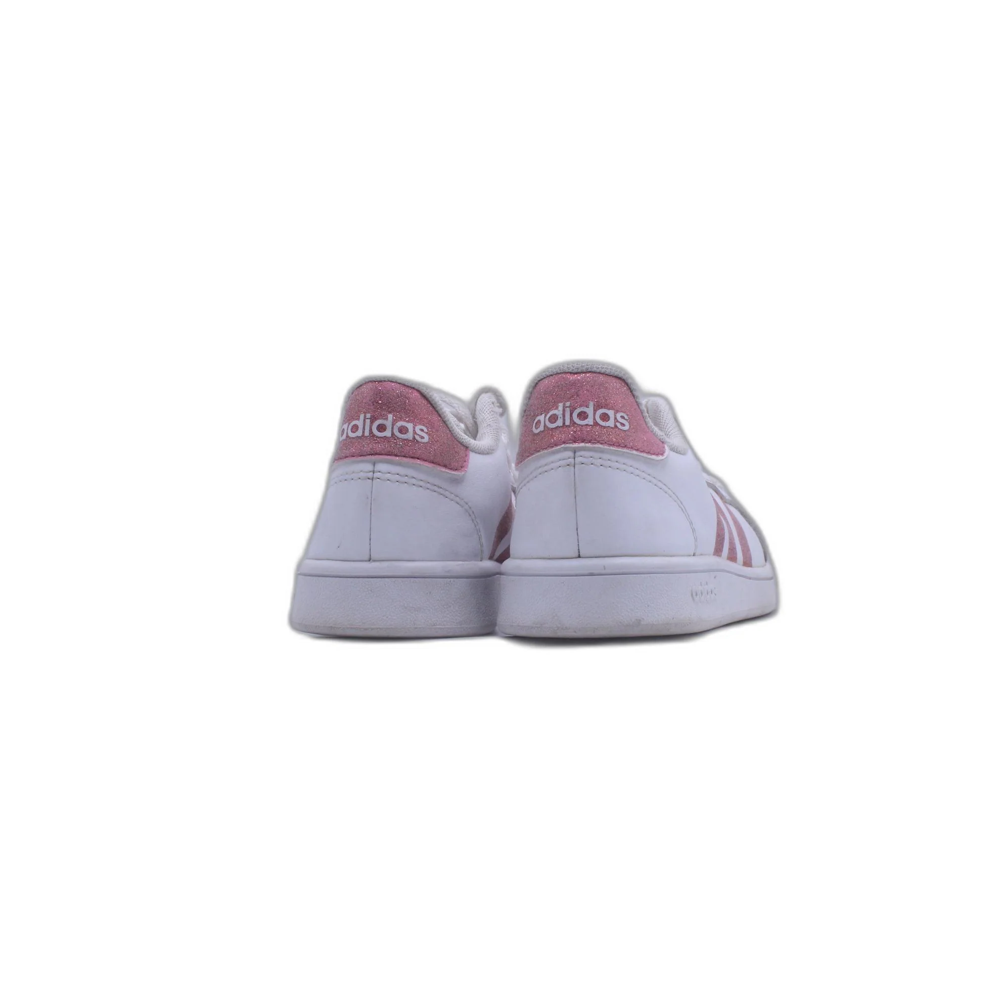 Adidas Womens White Rose Gold Cloudfoam Advantage Stripe Sneaker - Image 4