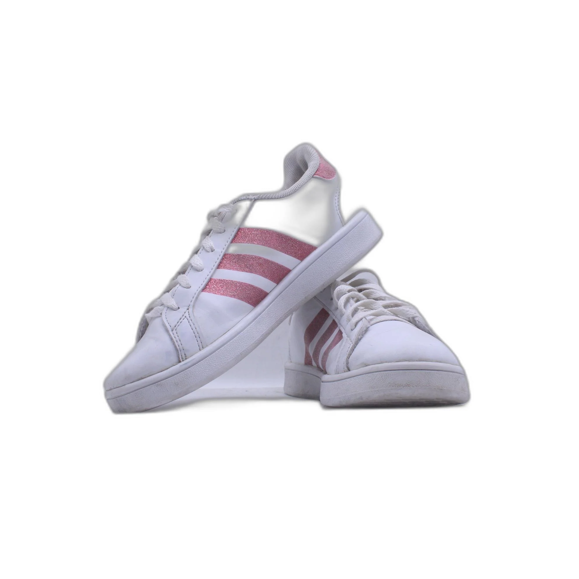 Adidas Womens White Rose Gold Cloudfoam Advantage Stripe Sneaker - Image 5