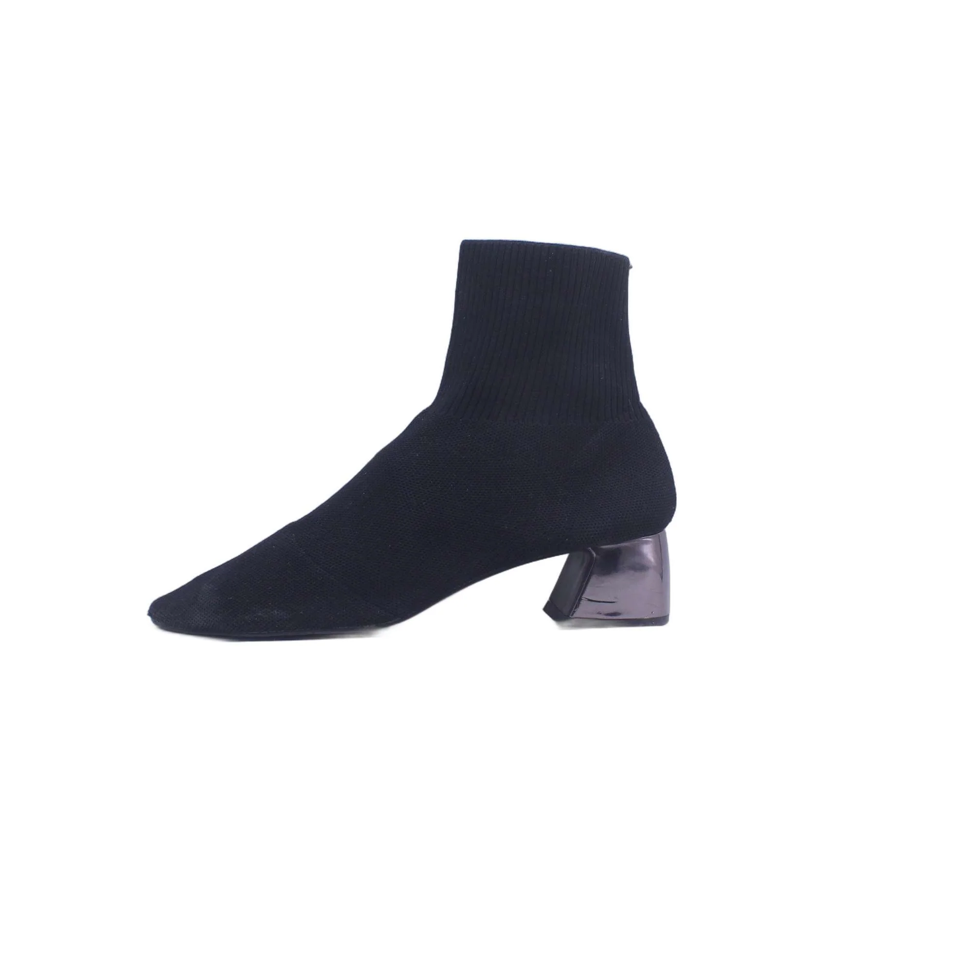 AGL Notch Block Heel Leather Bootie - Image 3