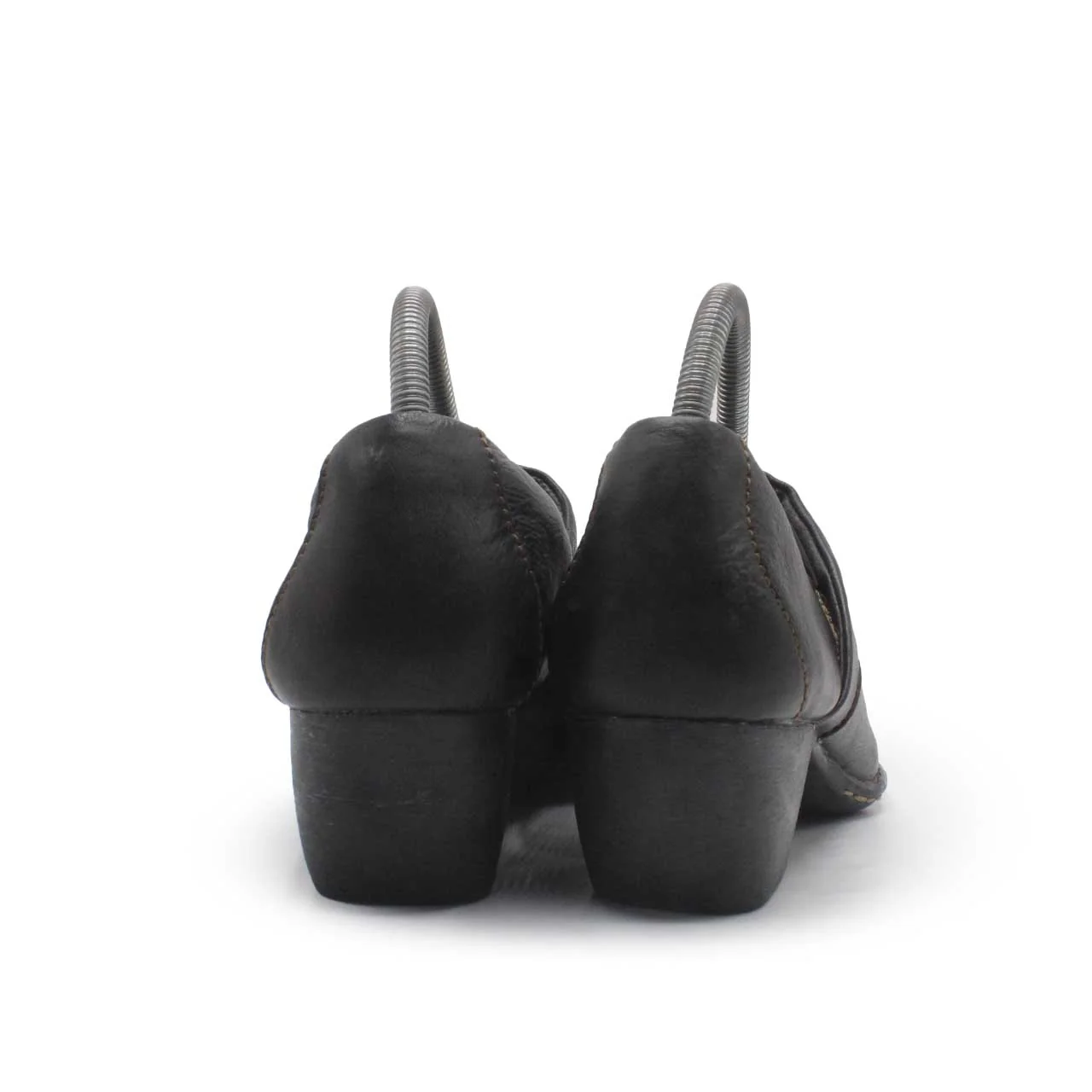 Born Square Toe Heels Black Leather Slip On - Image 4