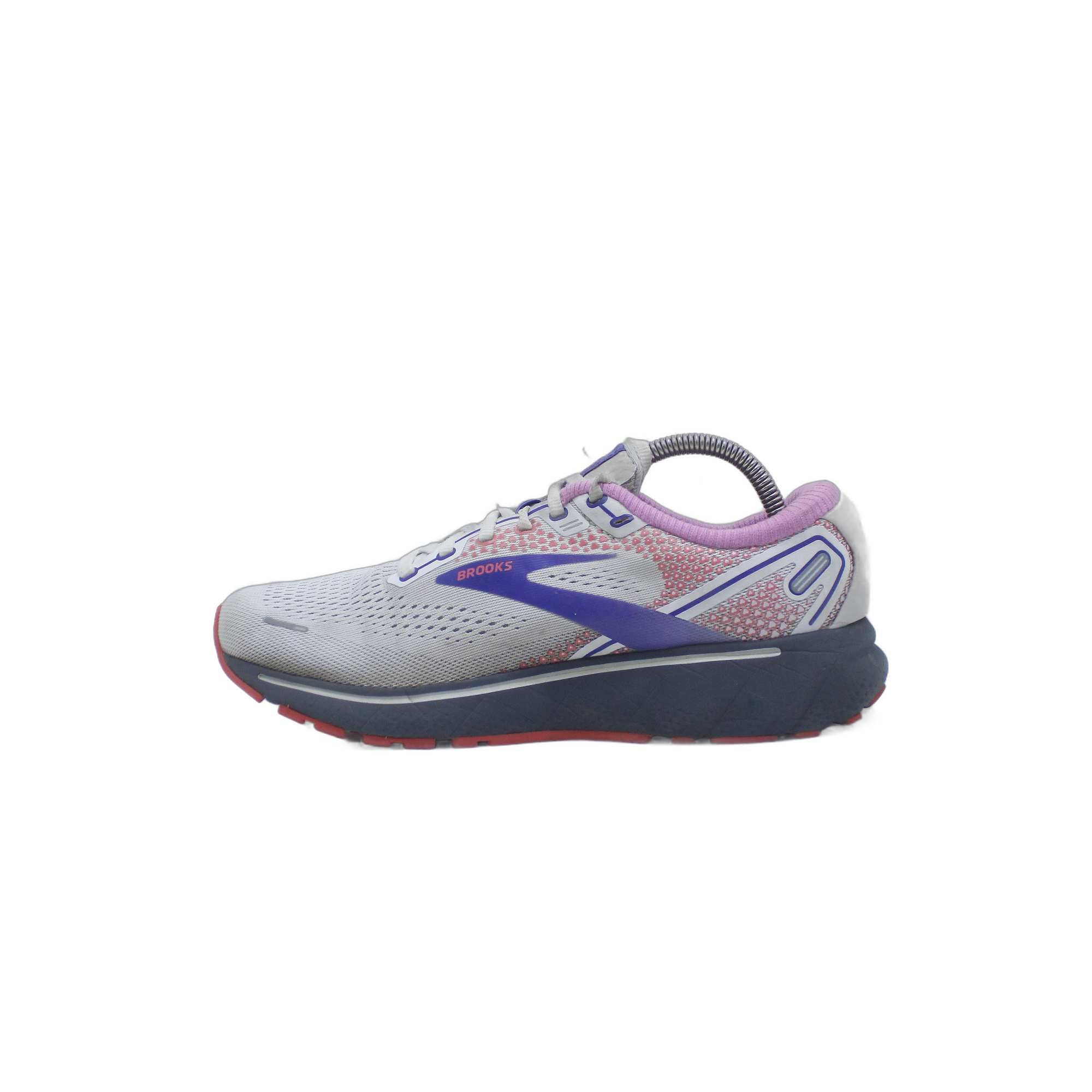 Brooks Ghost Gray Blue Red Running Shoe - Image 2