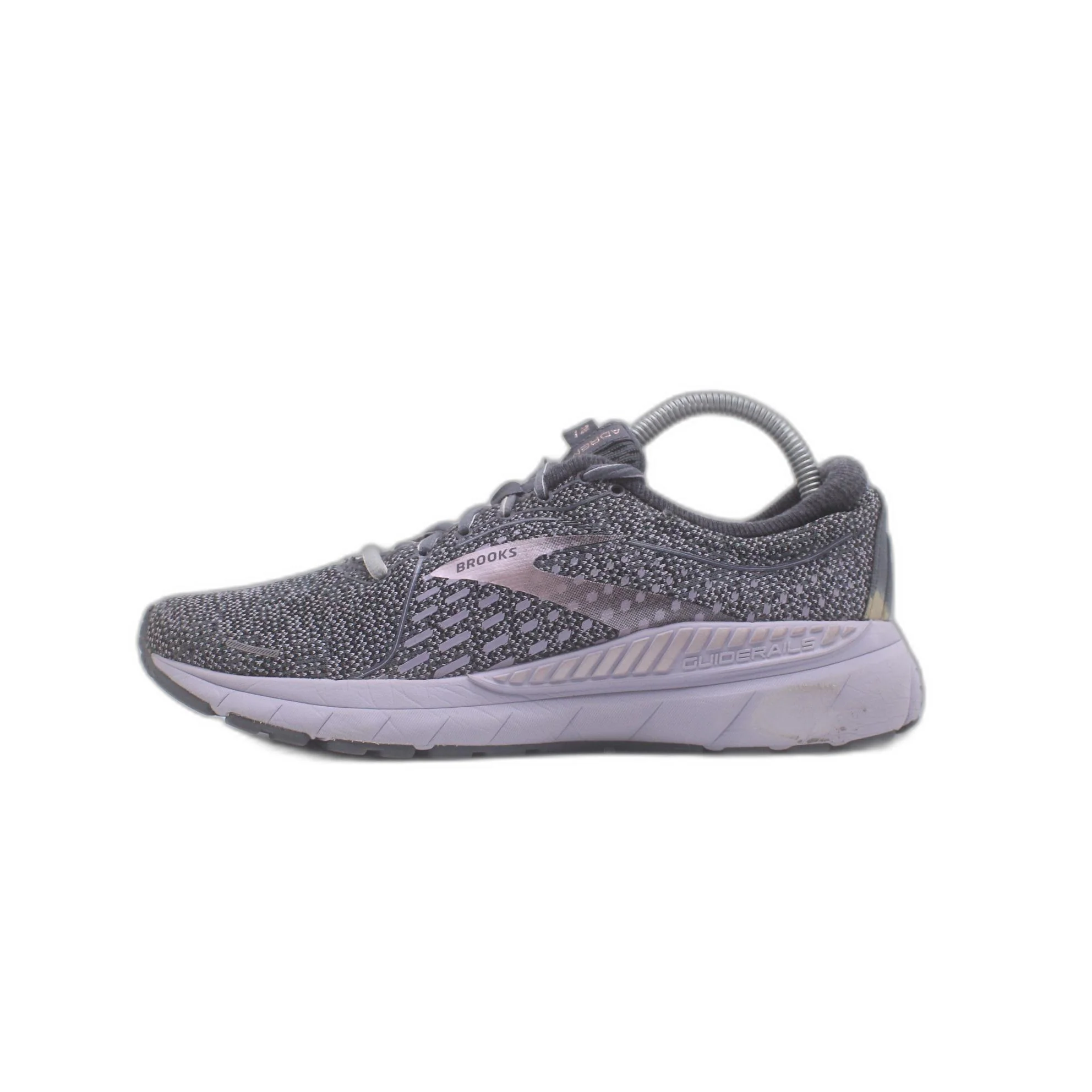 Brooks Womens Adrenaline GTS 21 Gray Running Shoe - Image 2