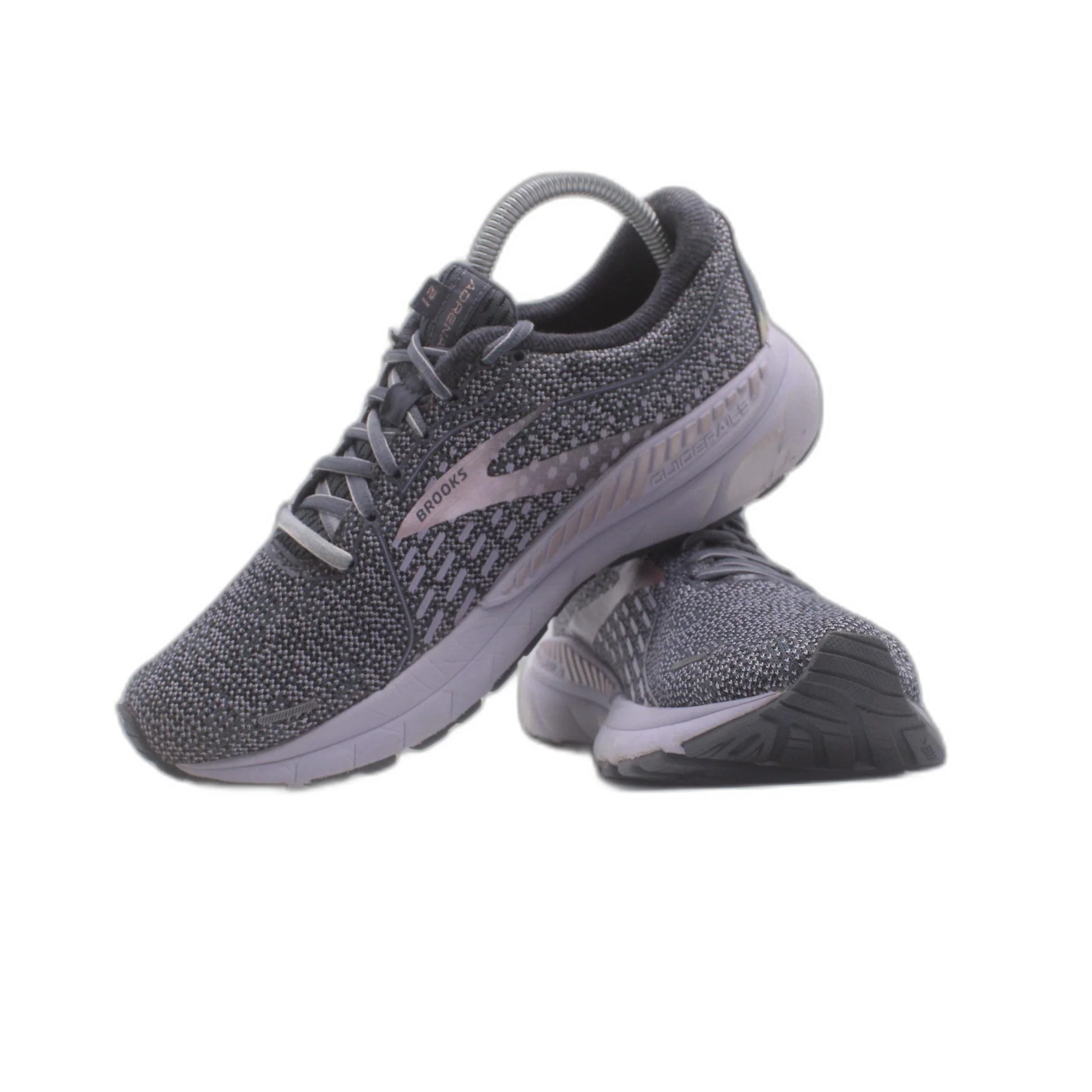 Brooks Womens Adrenaline GTS 21 Gray Running Shoe - Image 5