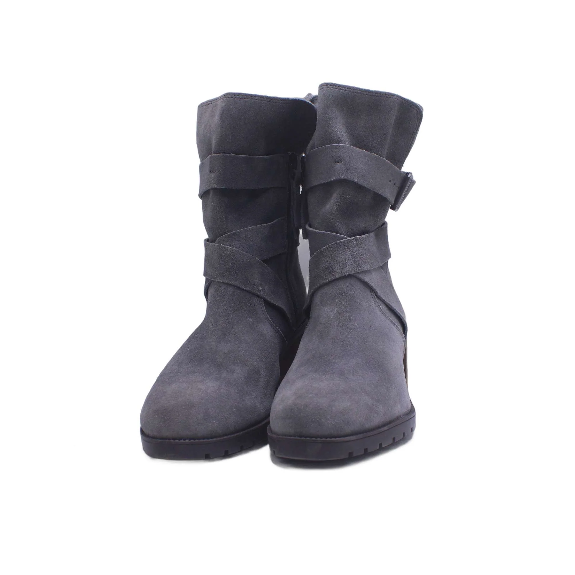 Clarks Womens 'Kelsey' Dark Gray Suede Short Bootie