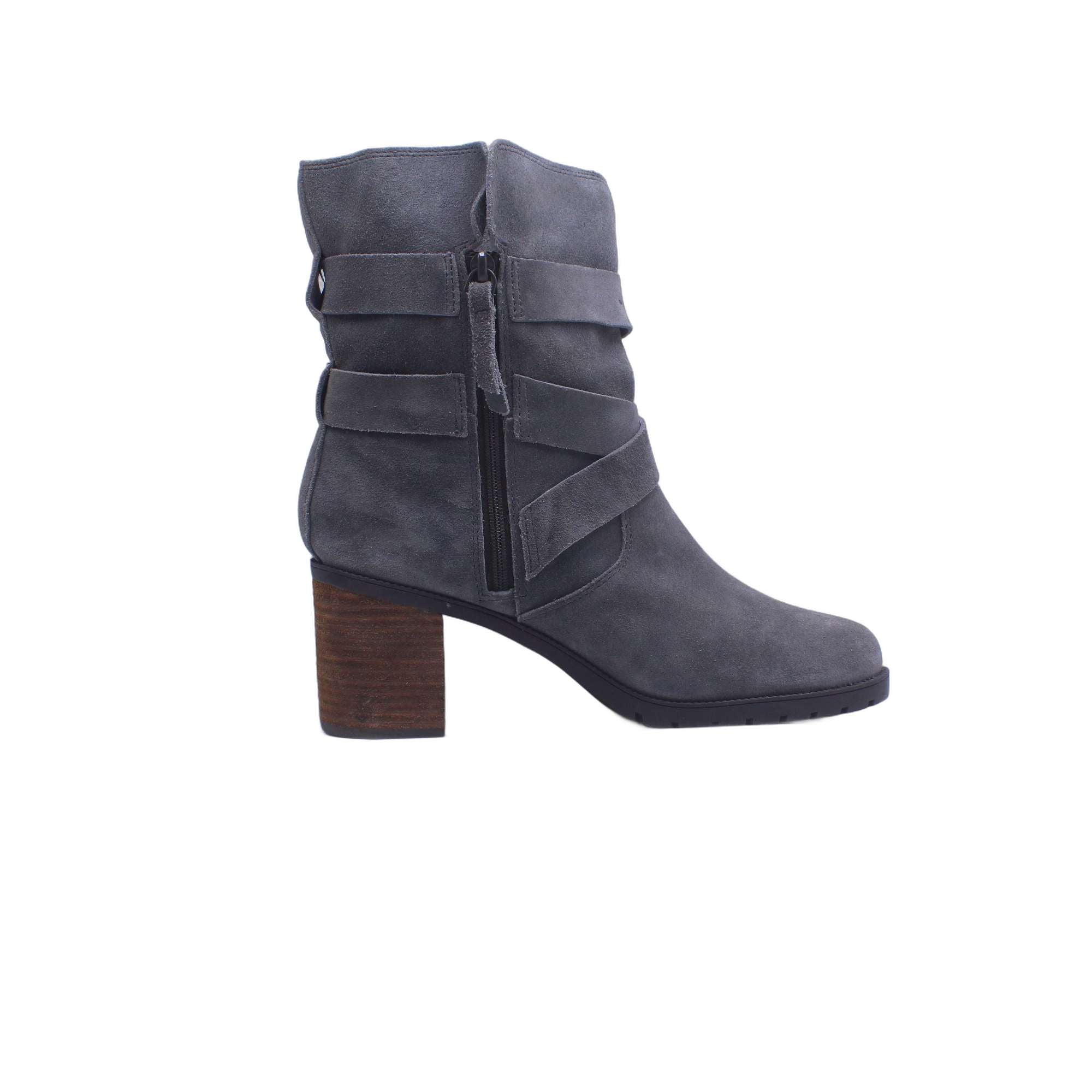 Clarks Womens 'Kelsey' Dark Gray Suede Short Bootie - Image 2