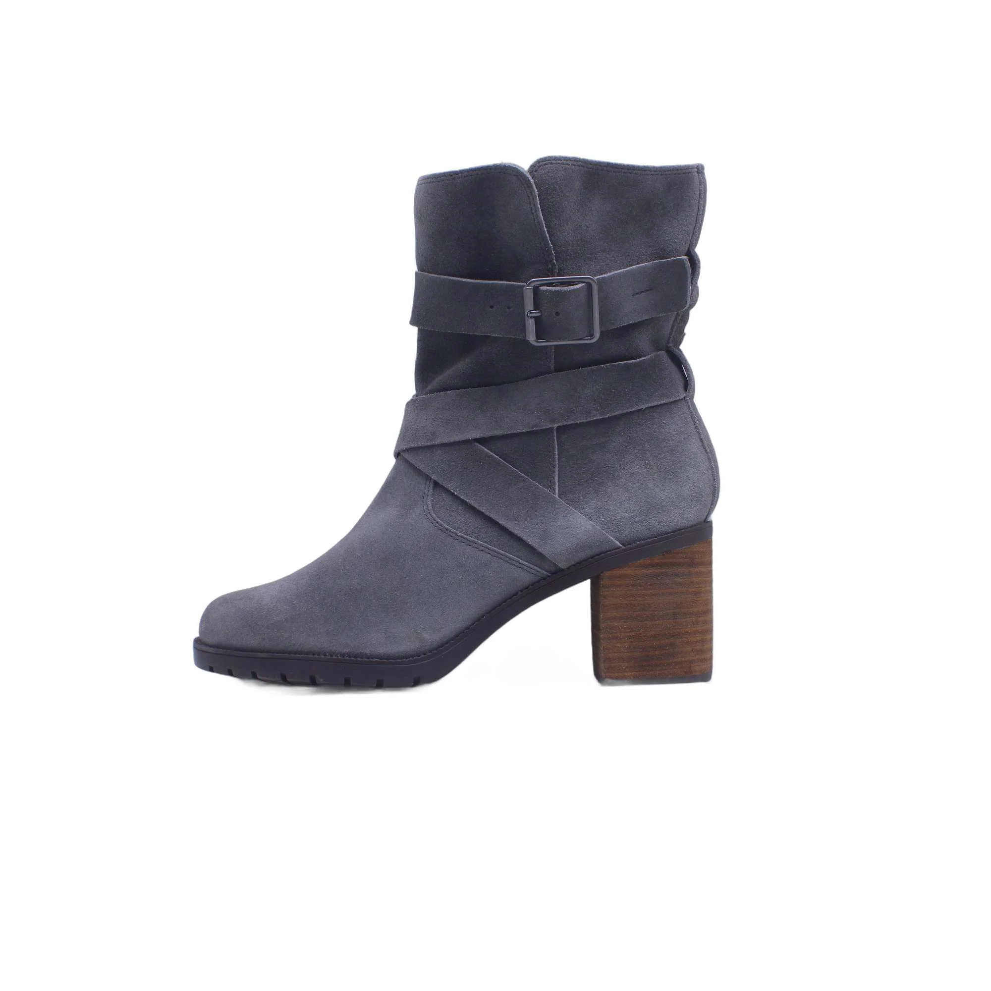 Clarks Womens 'Kelsey' Dark Gray Suede Short Bootie - Image 3