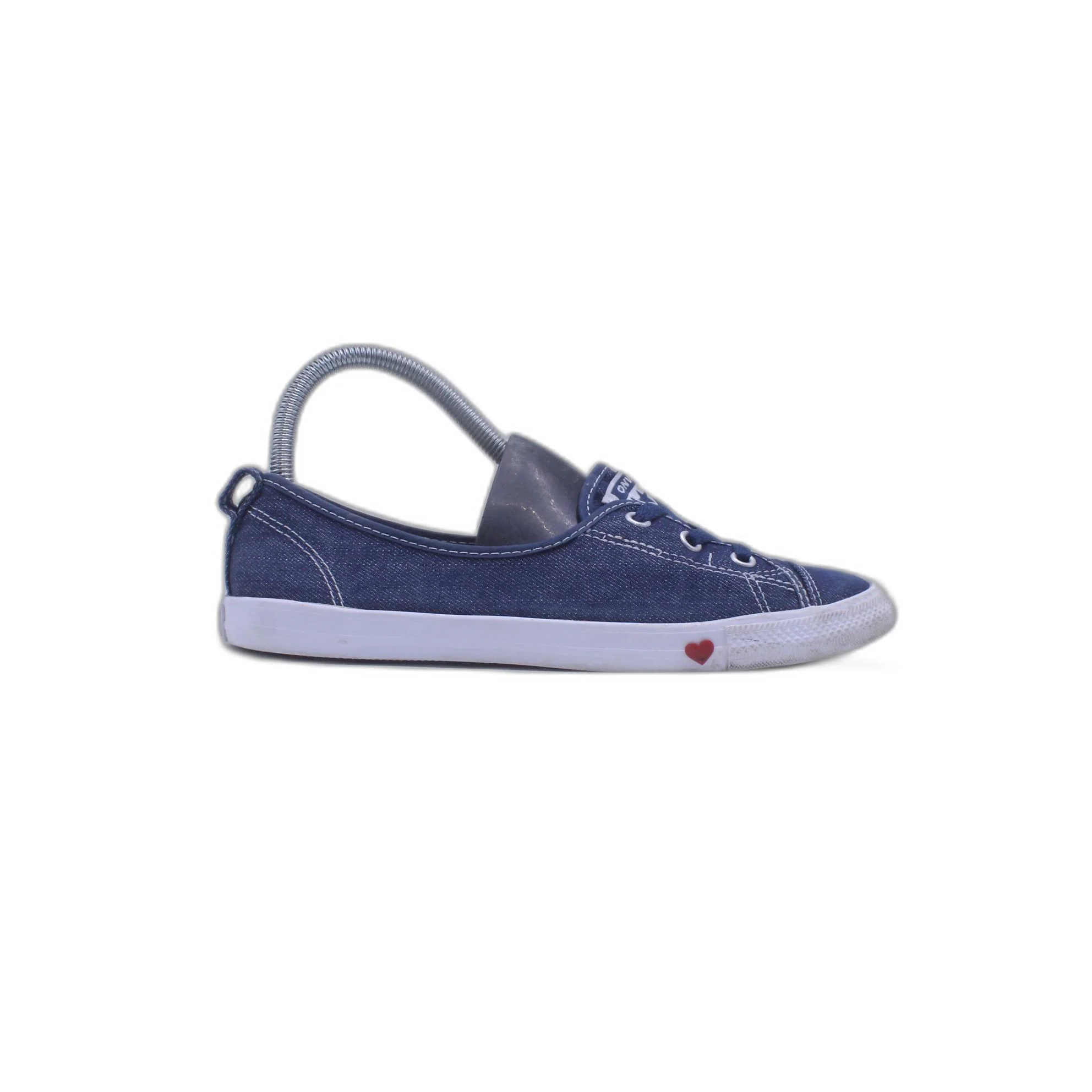 Converse One * Slip On No Lace Flat Sneaker Shoe Blue Clear Sequin
