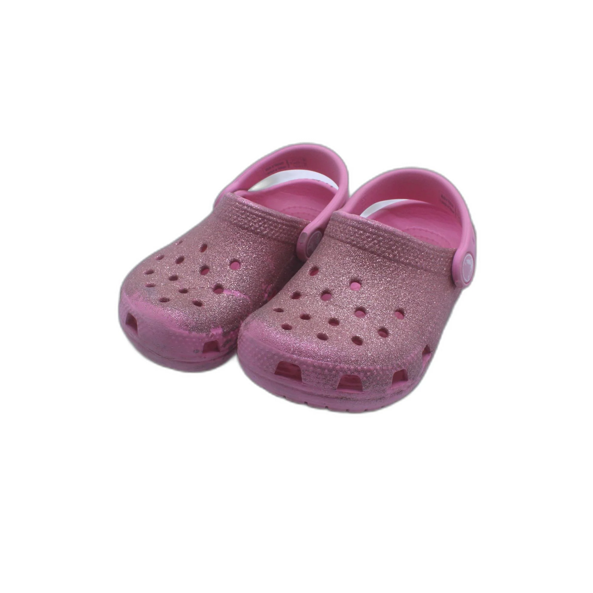 Crocs Classic Pink Glitter Clogs Slip On Shoes - Image 4