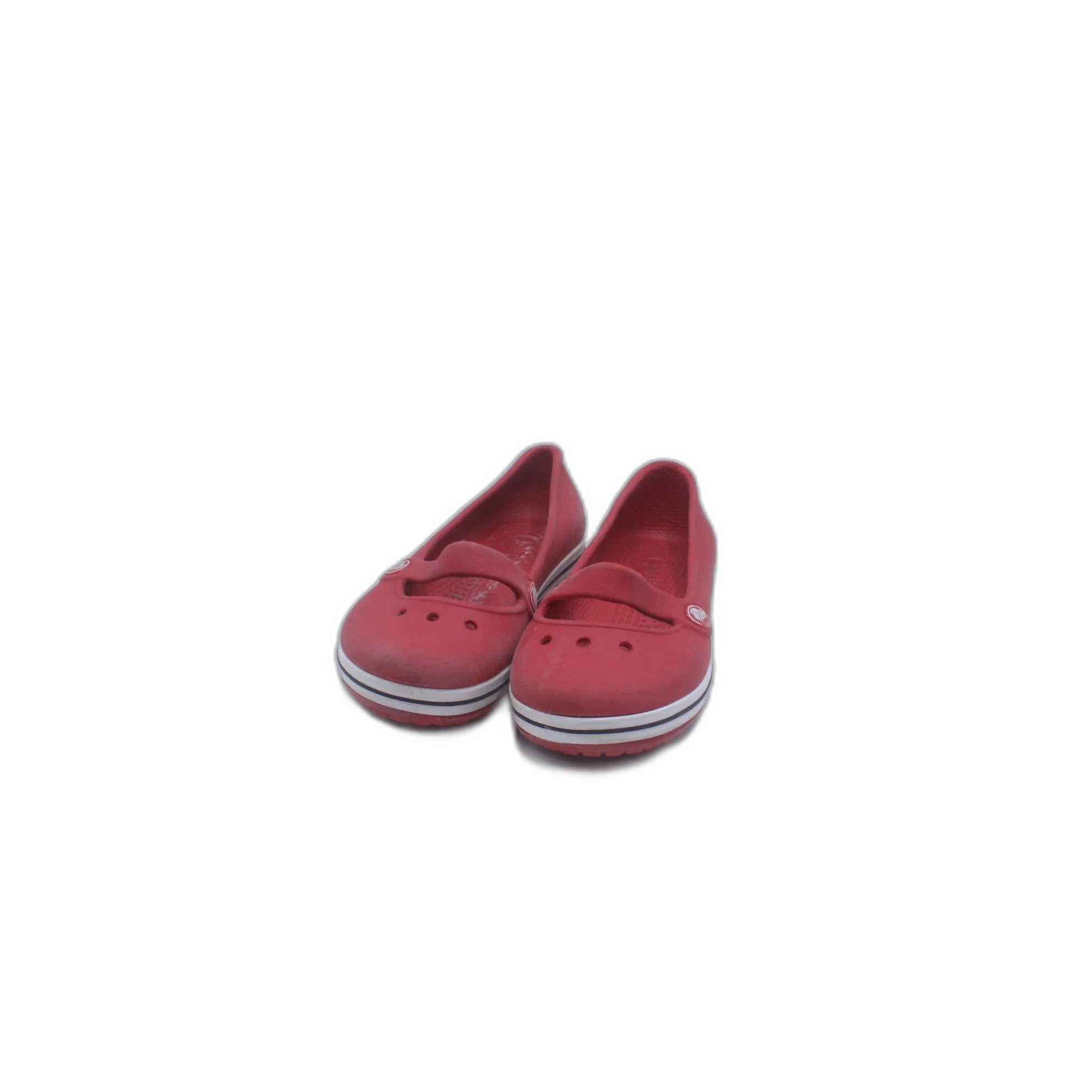 Crocs Crocband Flats Slip On Closed Toe Sandals Red & White - Image 3