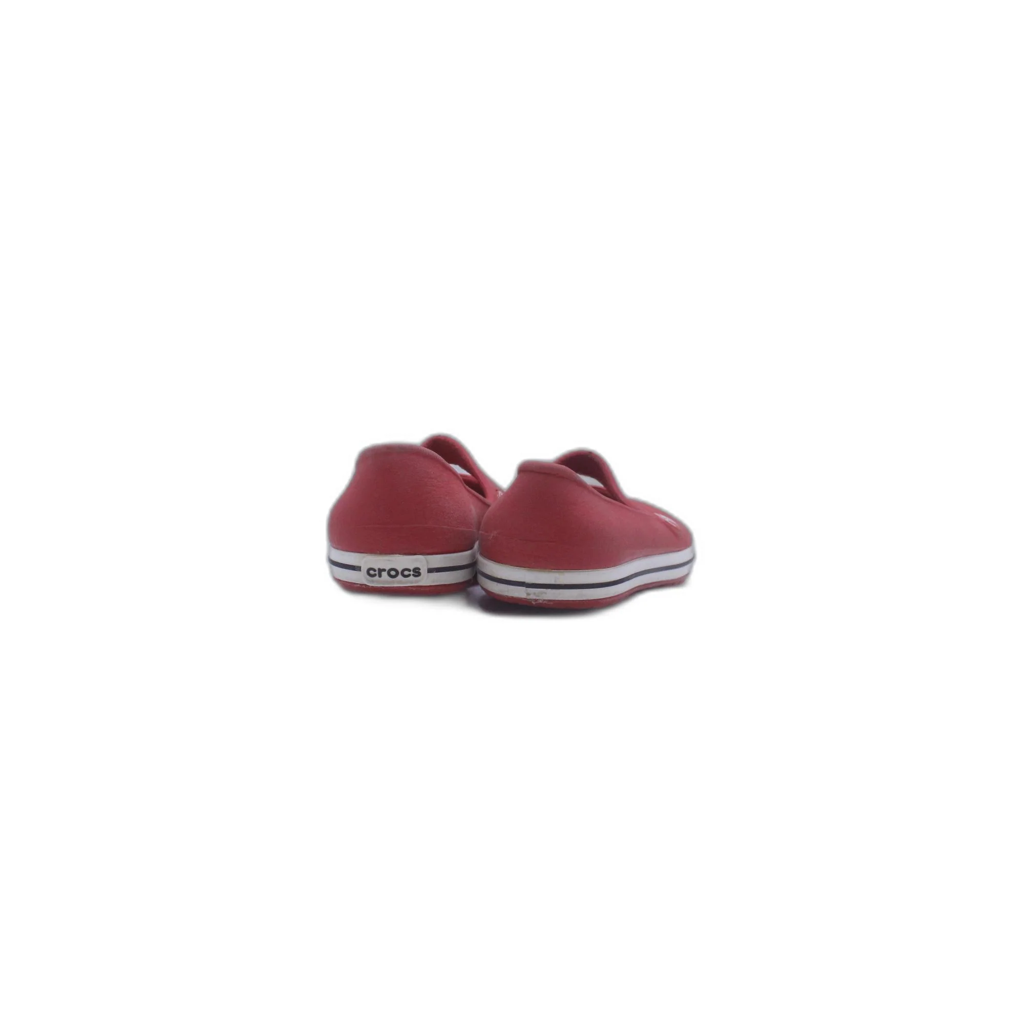 Crocs Crocband Flats Slip On Closed Toe Sandals Red & White - Image 4