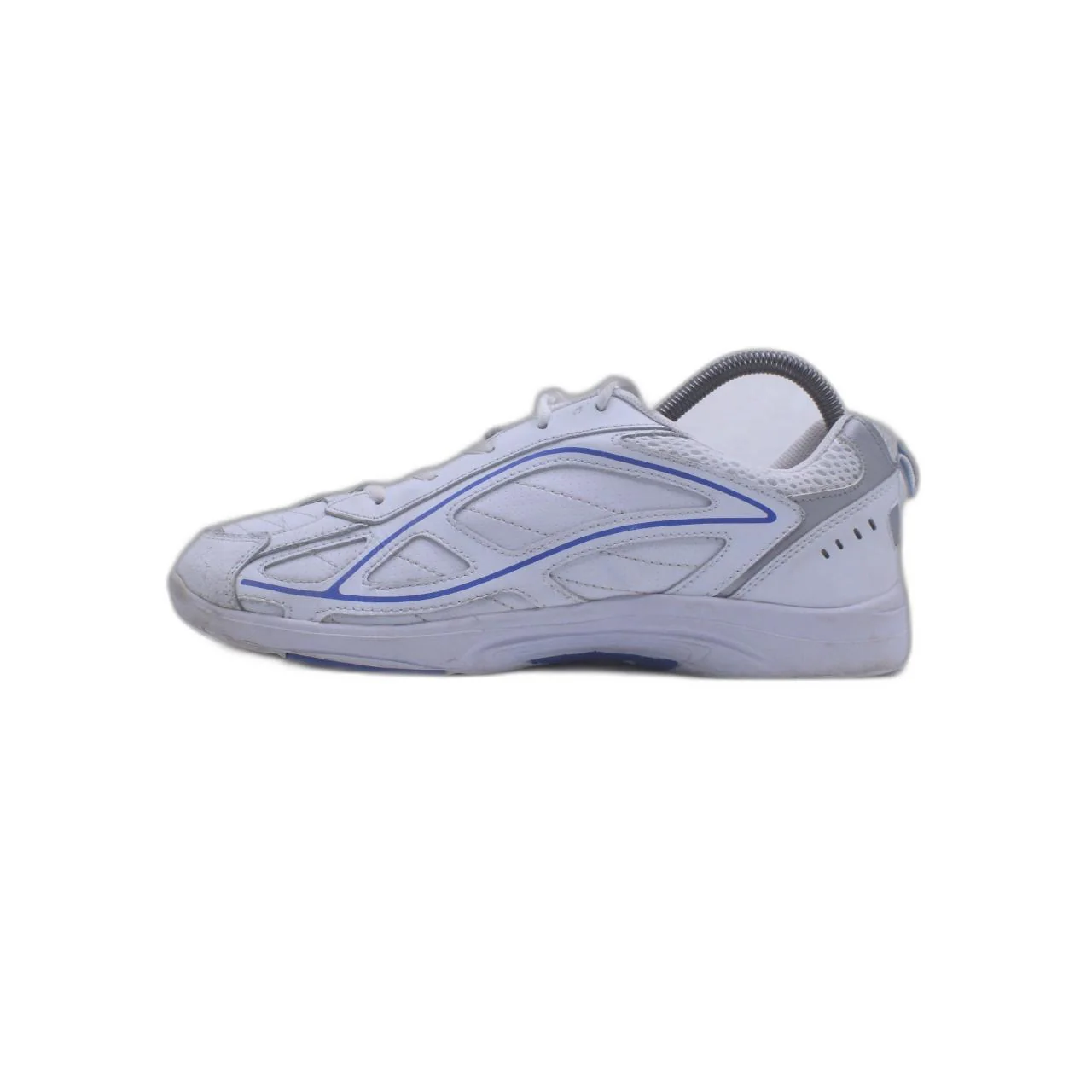 Curves for Women White Blue Faux Leather Gym Workout Shoe - Image 2
