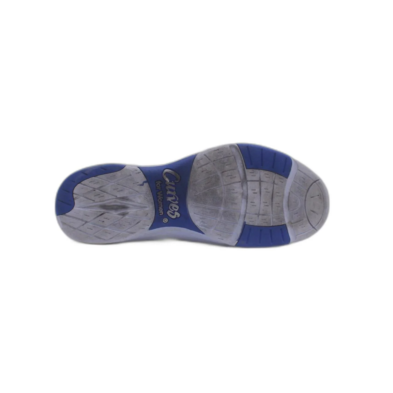 Curves for Women White Blue Faux Leather Gym Workout Shoe - Image 3