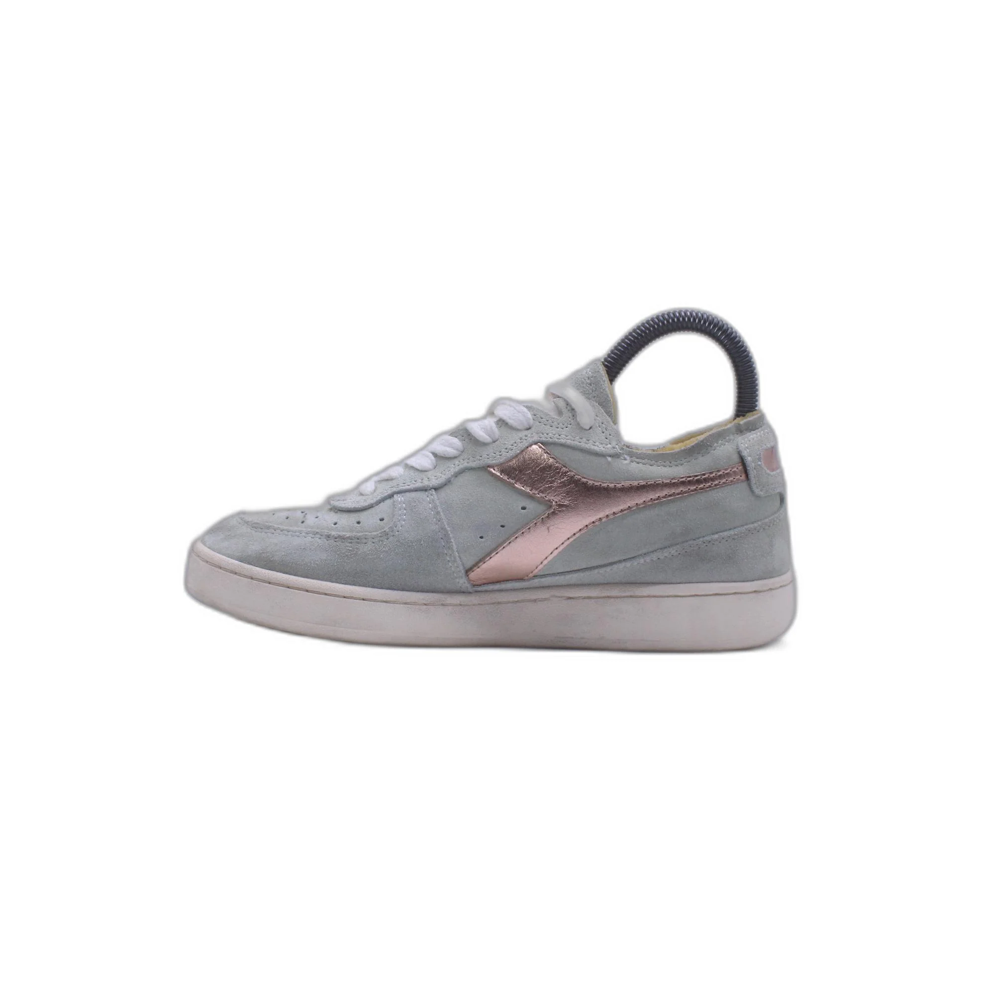 Diadora Mi Basket Metal Used High Top Mens Silver Sneaker - Image 2