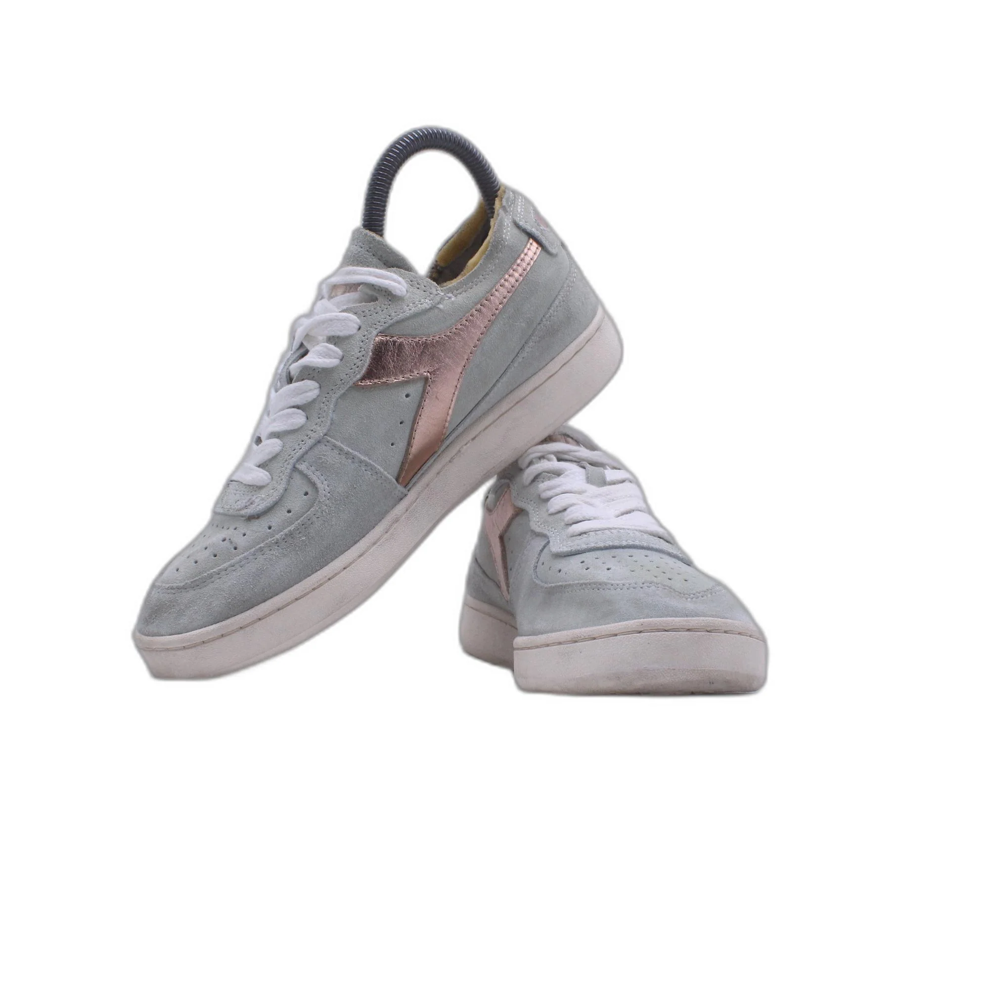 Diadora Mi Basket Metal Used High Top Mens Silver Sneaker - Image 5