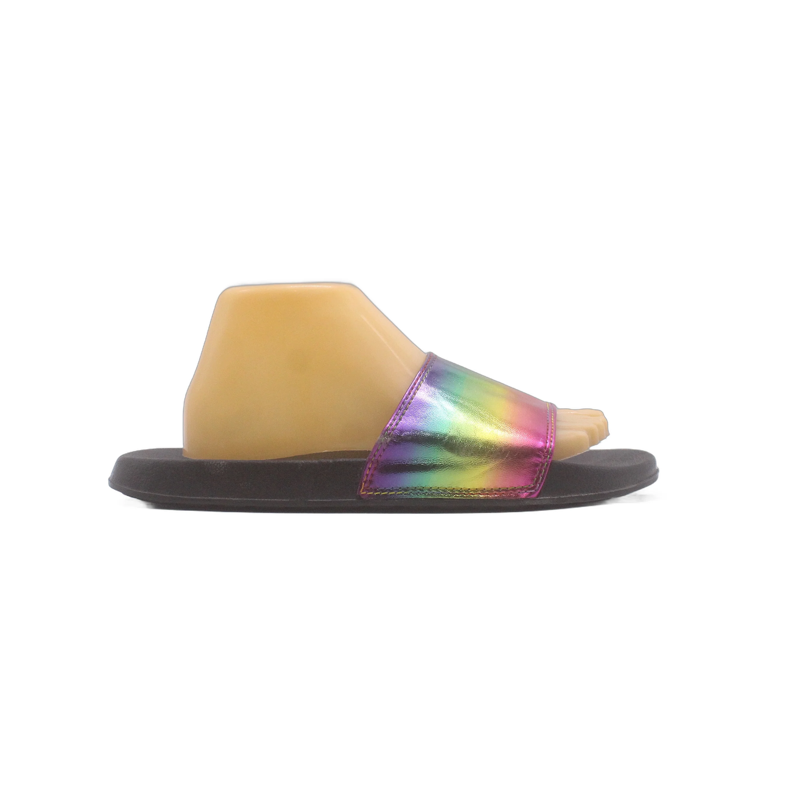 Dolls Kill Liliana Rainbow Thin Strap Iridescent Slide - Image 2