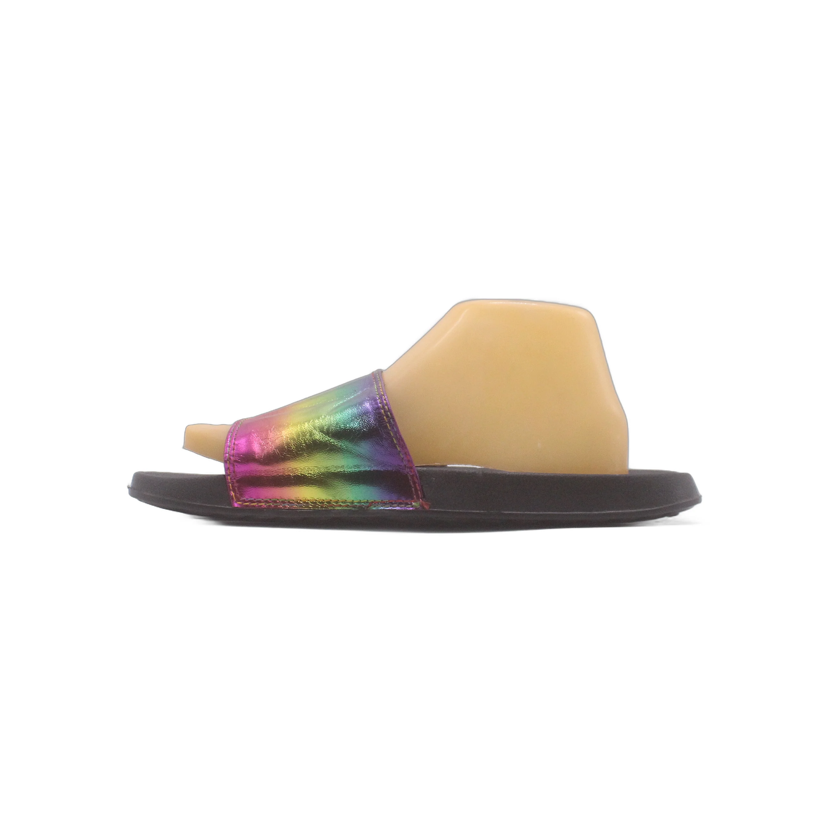 Dolls Kill Liliana Rainbow Thin Strap Iridescent Slide - Image 3