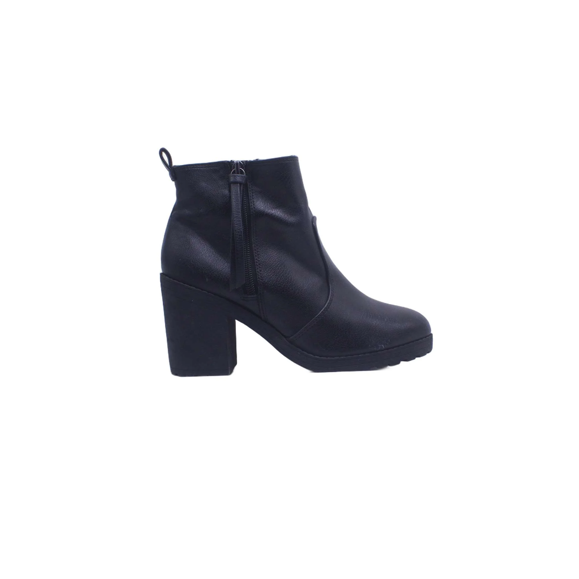 H&M Black Leather Heel Boot - Image 2