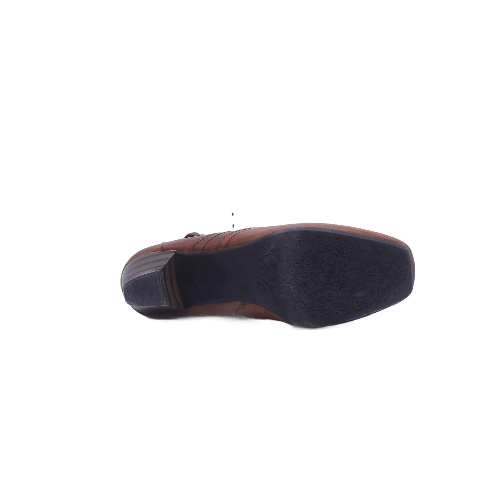 Jamex D Brown Leather Side Zip Buckle Heel Boot - Image 4