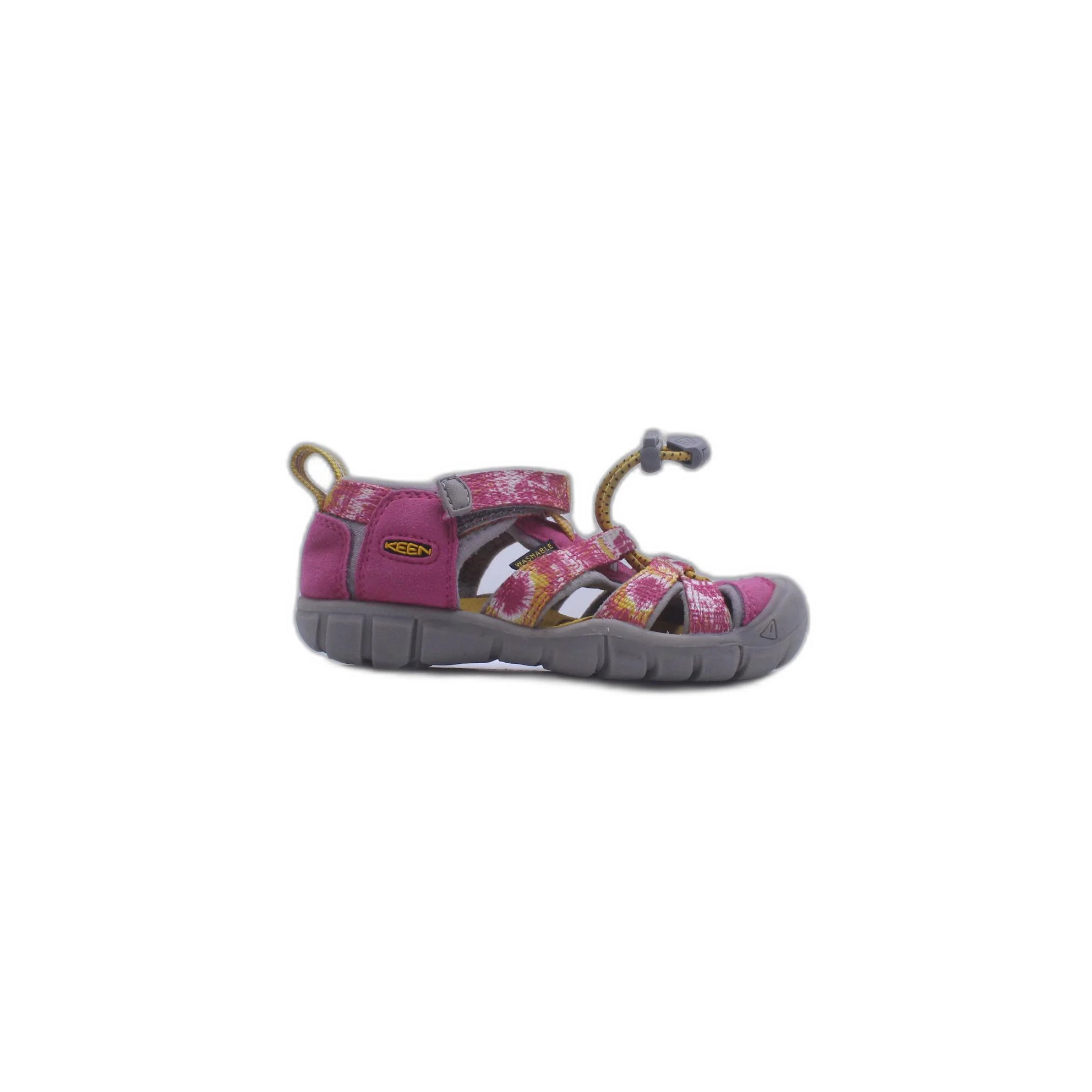 KEEN GIRLS SEACAMP II CNX SANDALS PINK YELLOW TYE DYE WATER HIKING TRAIL
