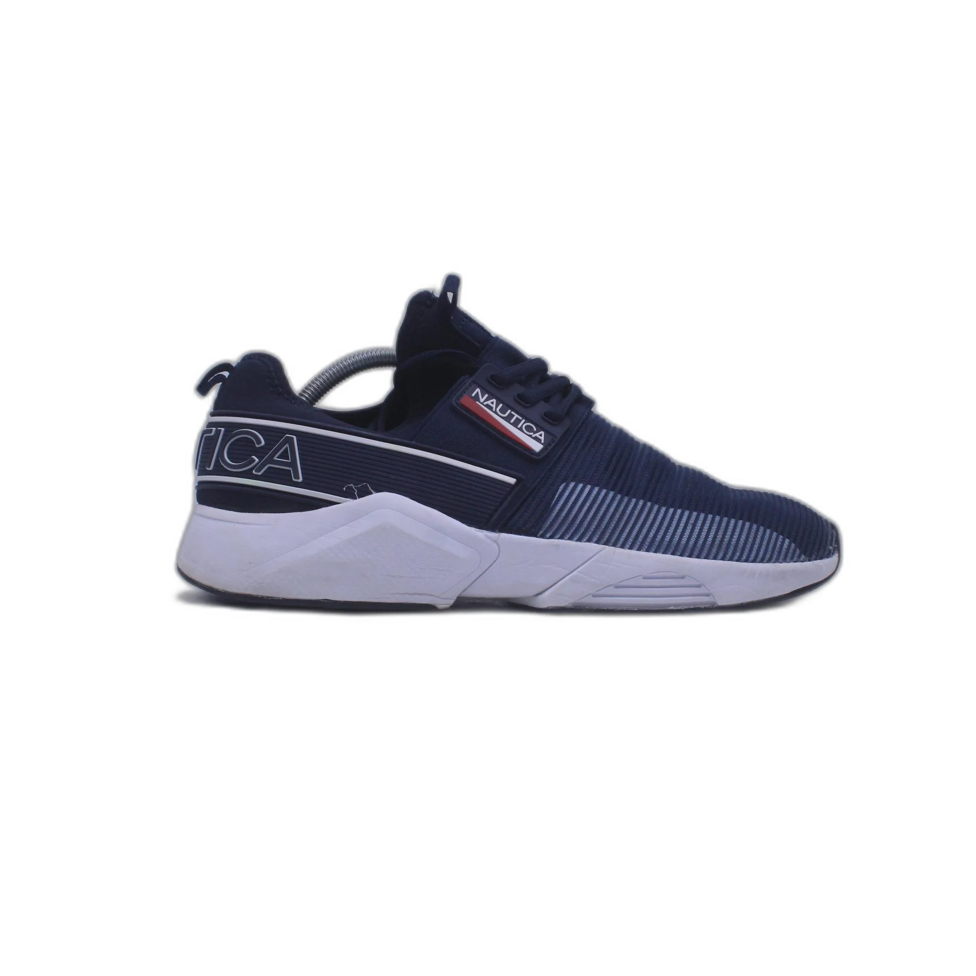 Nautica Sneakers Shoes Blue/White Saddle Lace-up Logo Stretchy