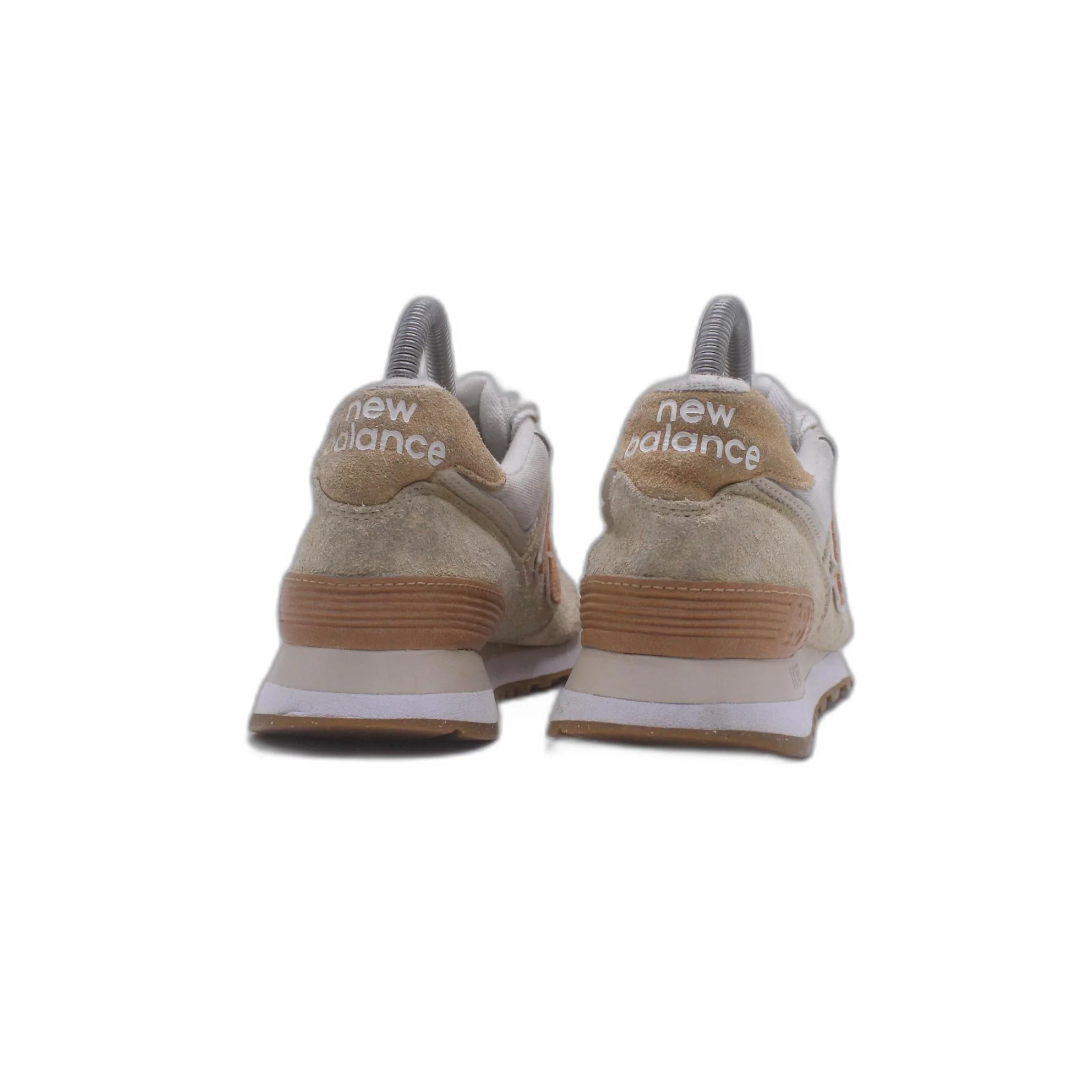 New Balance 574 NB Beige Orange Men Unisex Casual LifeStyle Shoe - Image 4