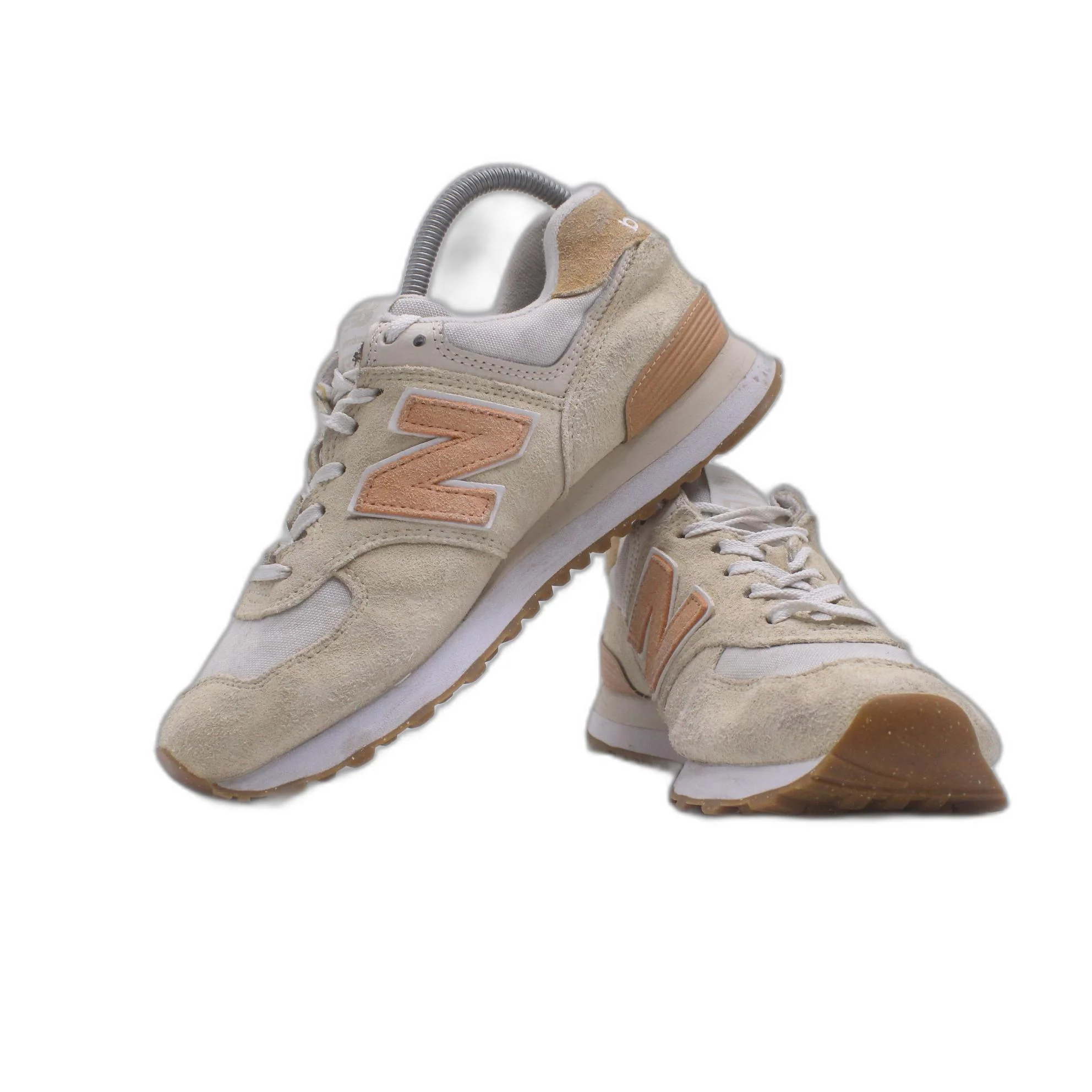 New Balance 574 NB Beige Orange Men Unisex Casual LifeStyle Shoe - Image 5