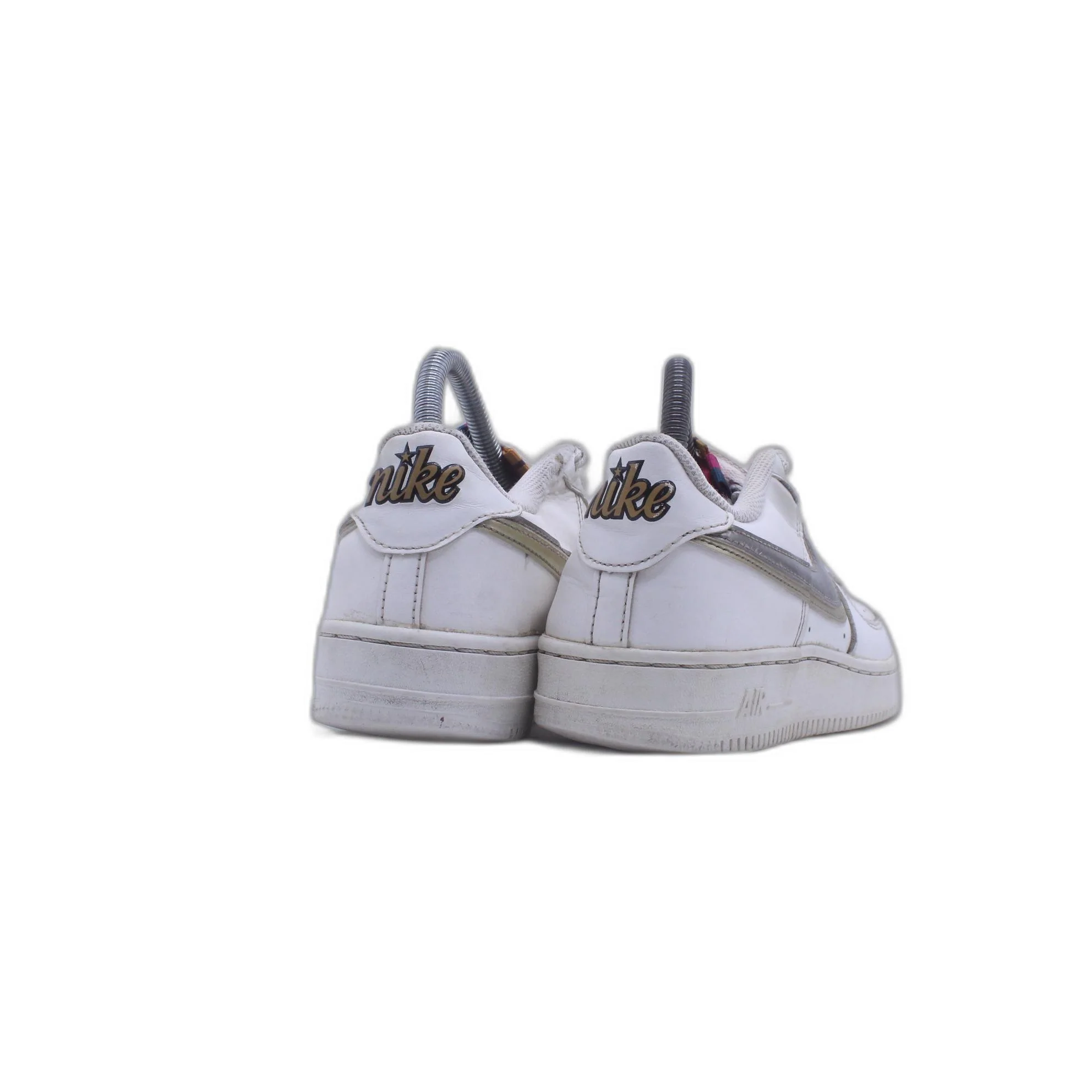 Nike Air Force 1 White Silver SHOE - Image 3