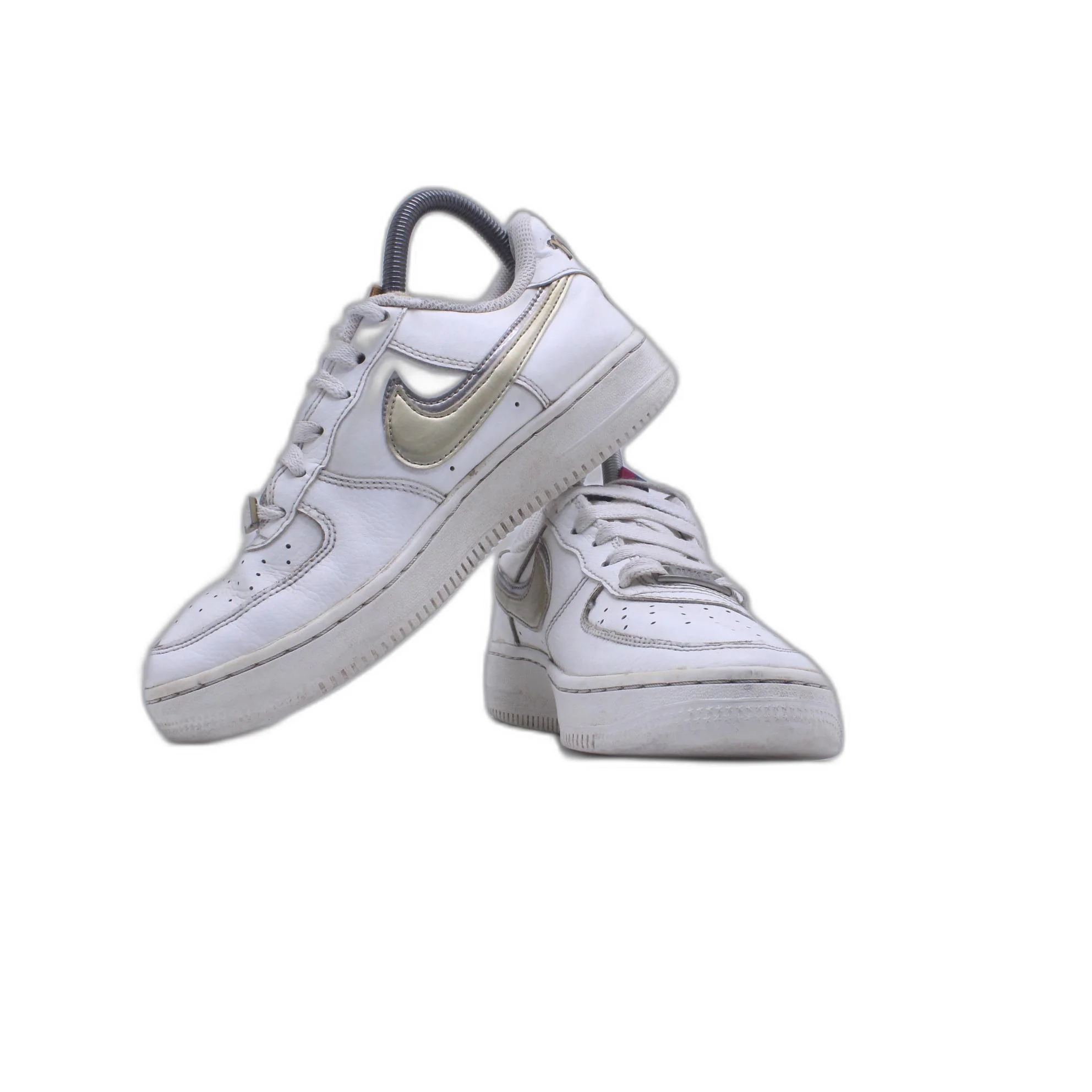 Nike Air Force 1 White Silver SHOE - Image 4