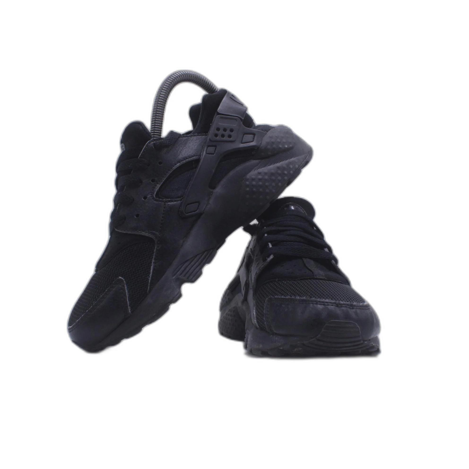 Nike Air Huarache Run (GS) Boy's 4Y Running Shoes Triple Black - Image 3