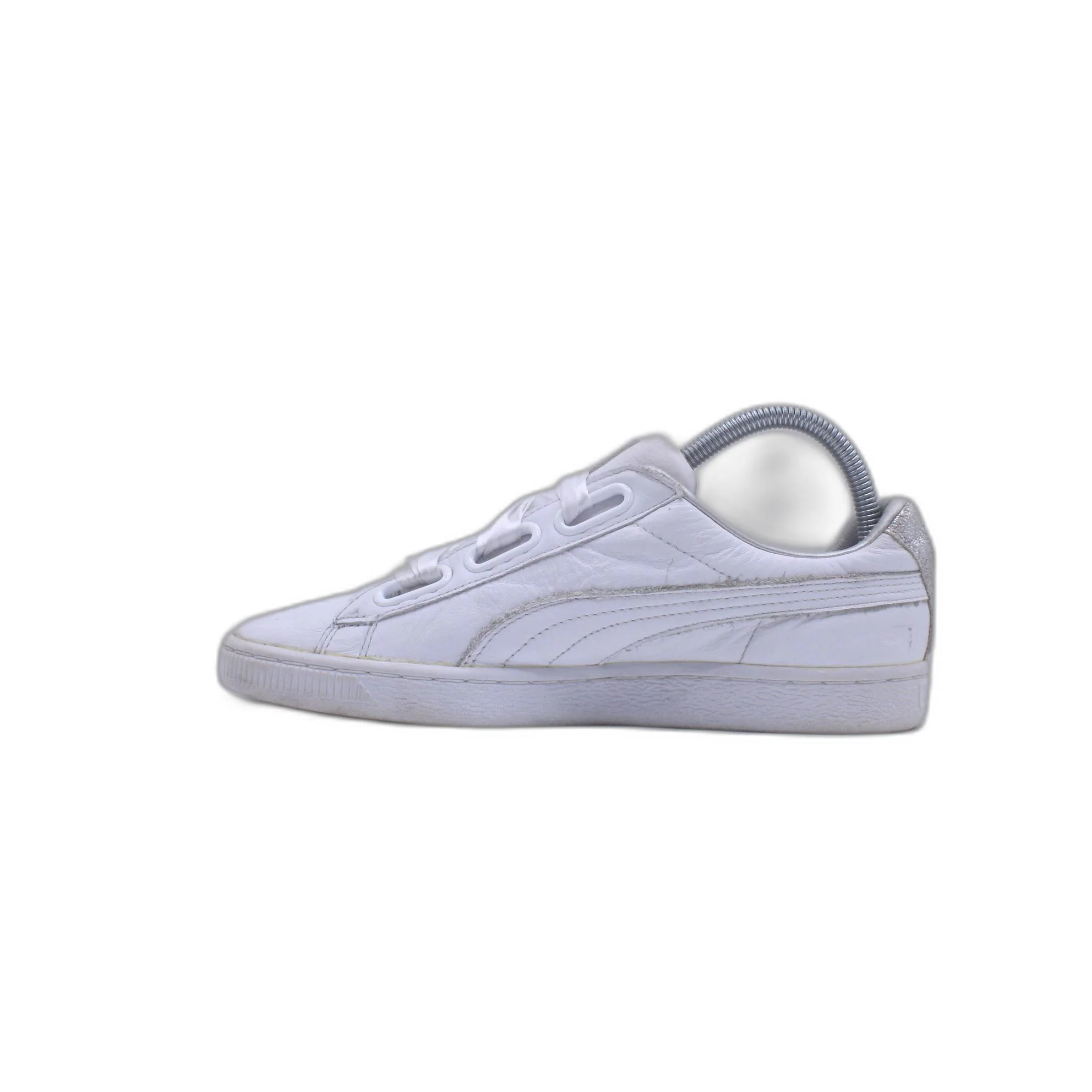 Puma Basket Crush Womens Trainers Low White Casual Lace Up Shoe - Image 2