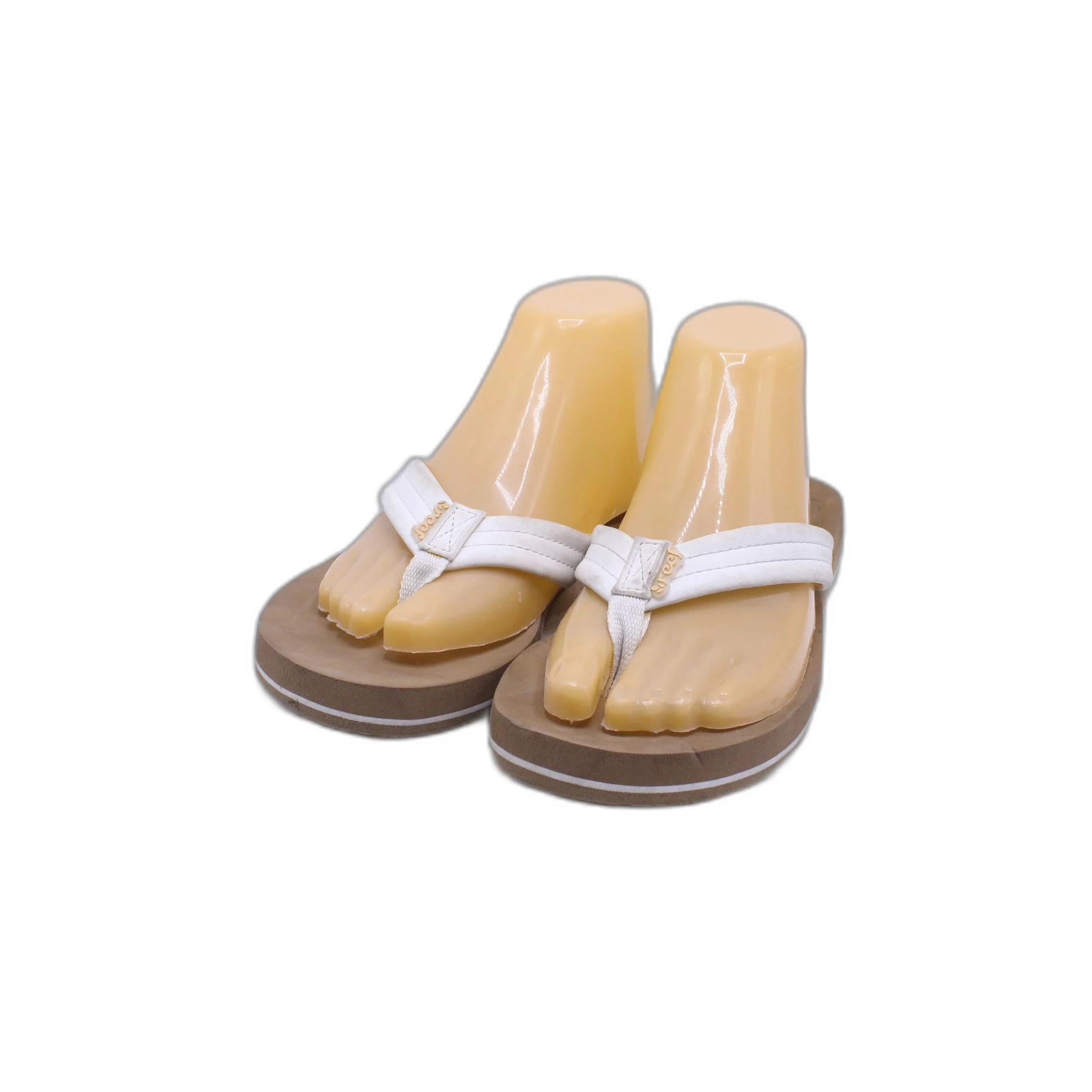 REEF Sandals Youth 4-5 Flip Flop Thong White Casual Toe Post Wedge Slip On - Image 3
