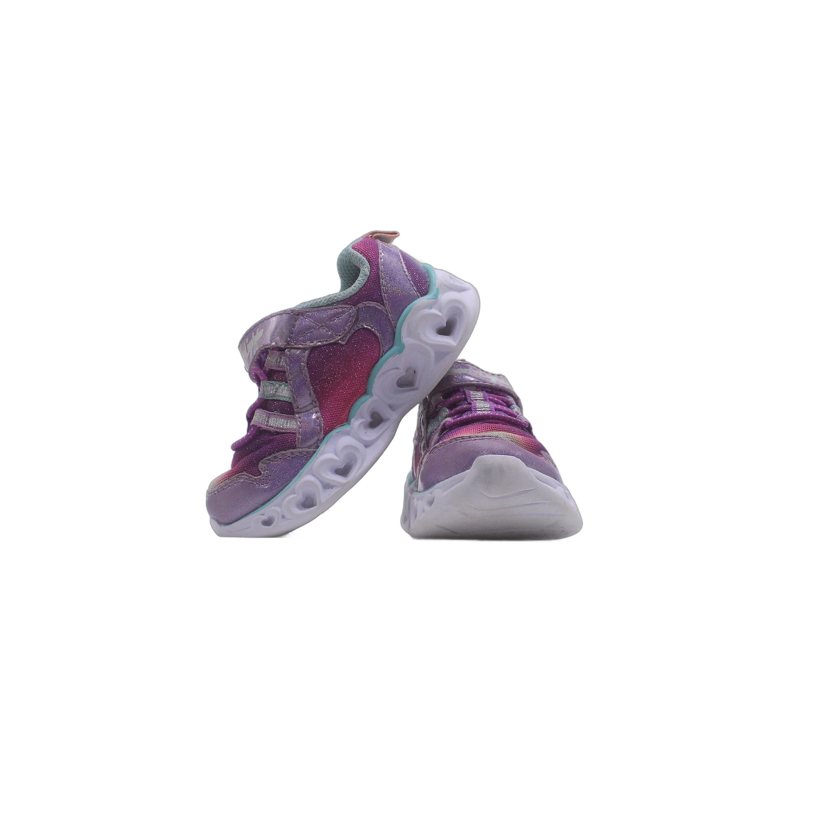 Skechers Boogie Land Heart Lights Bow Kids Girls Sneaker - Image 5