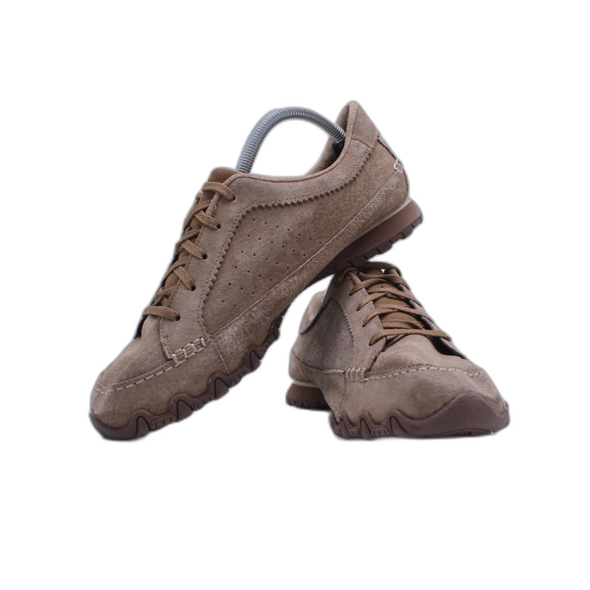 Skechers Tan Suede Womens 9 Memory Foam Air Cooled Athletic Sneakers - Image 5
