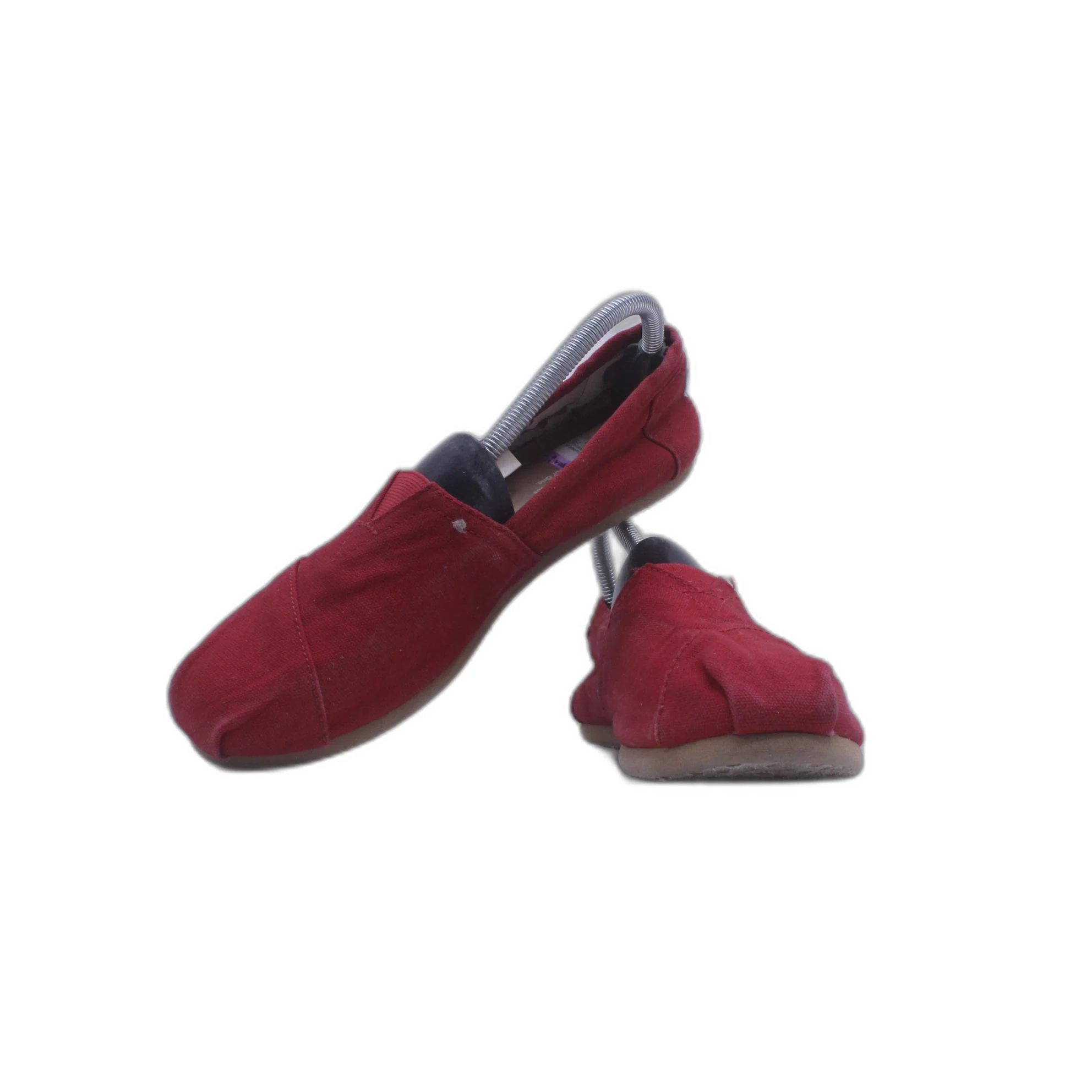 Toms Crimson Red Canvas Round Toe Casual Comfort Shoe - Image 5