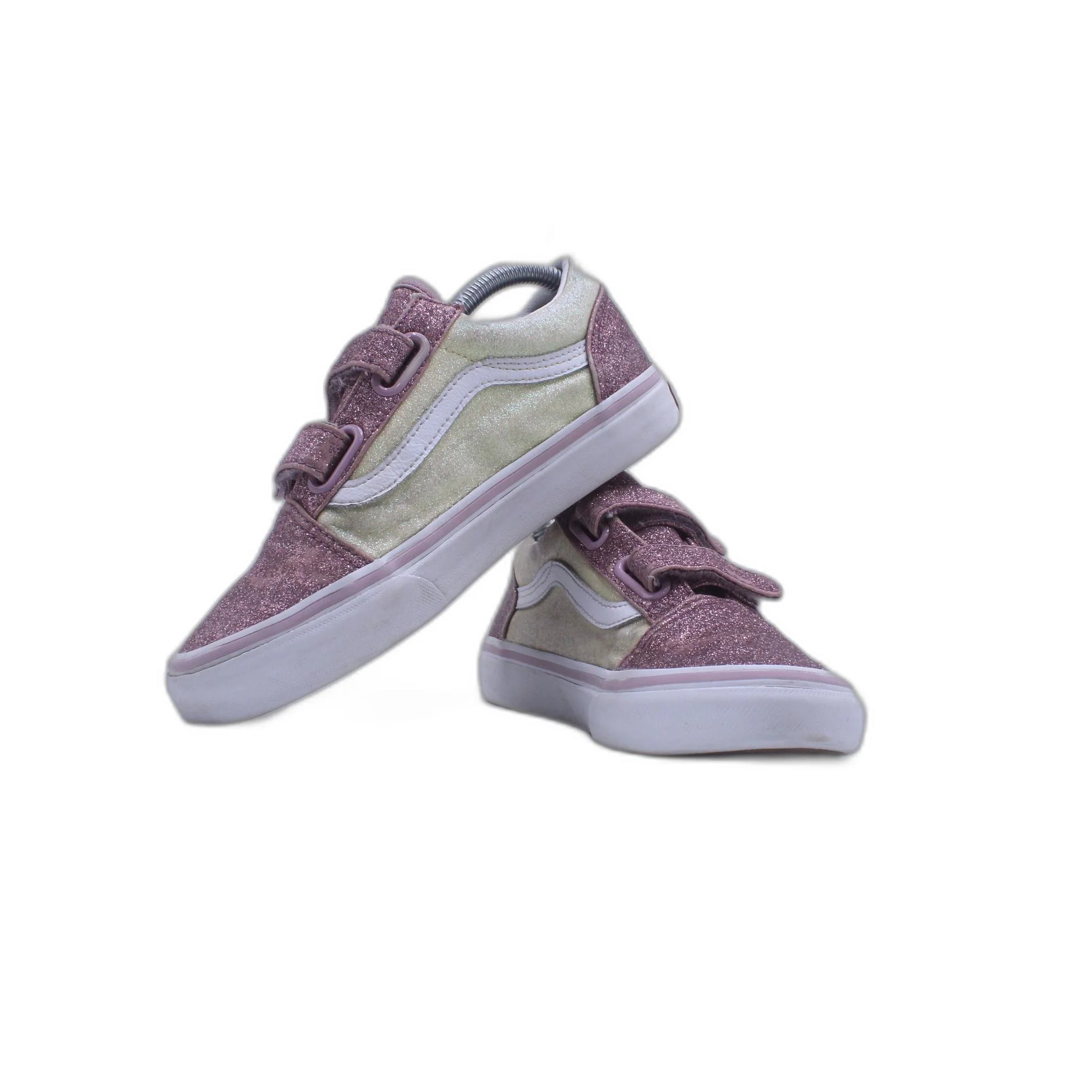 Vans Kids Old Glitter Pink Two Tone Strap - Image 4