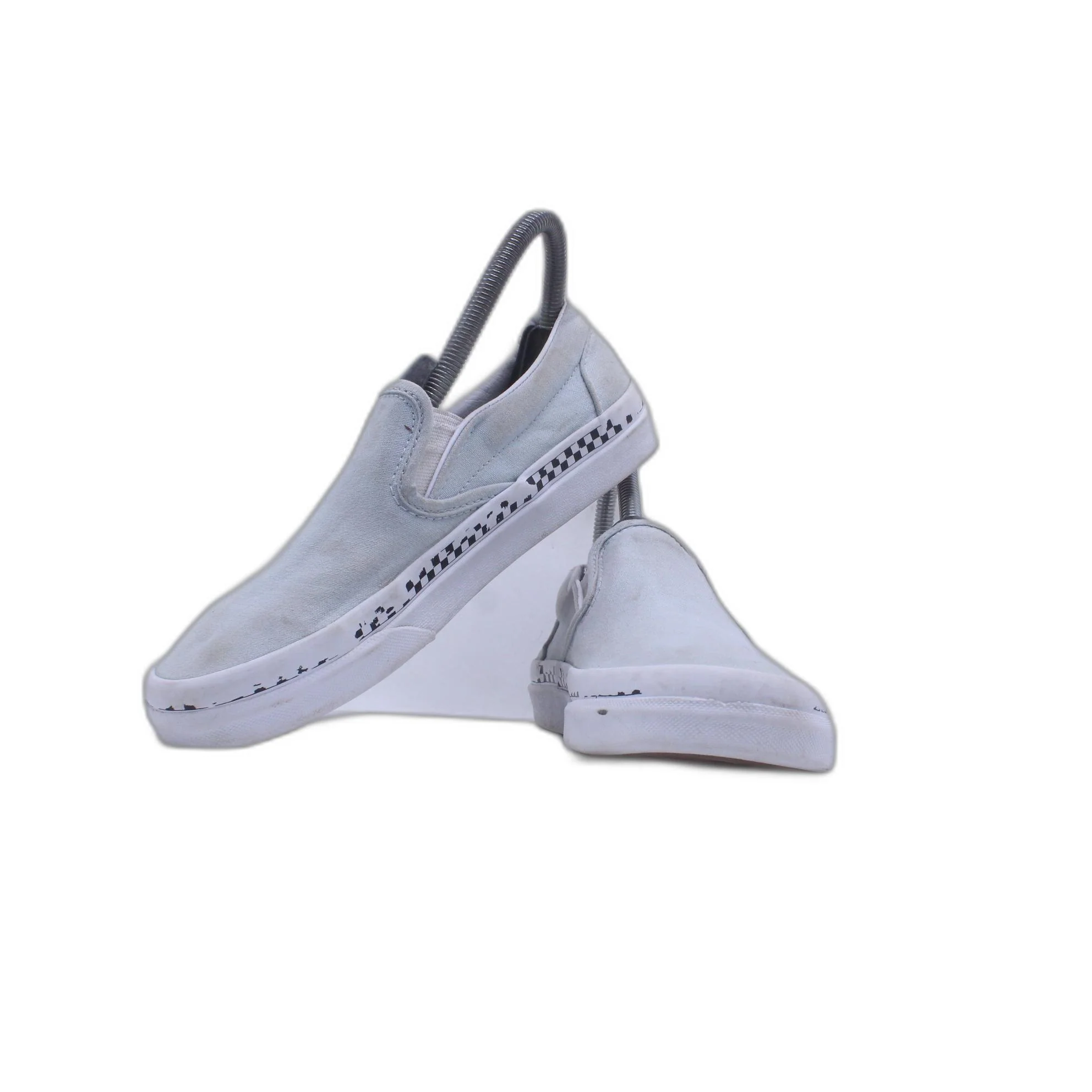 Vans Slip on Shoes Color Light Blue w/ Checkerboard - Image 3