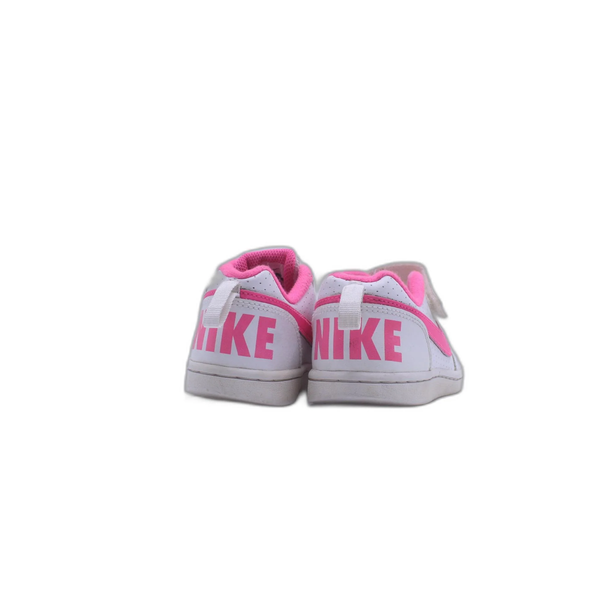 WHITE NIKE COURT BOROUGH LOW TRAINERS PINK FLASH KIDS - Image 3